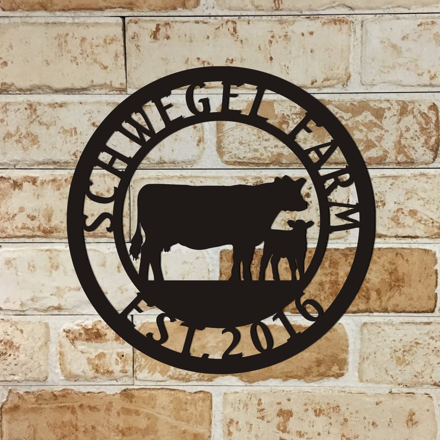 Custom Cow Farm Metal Sign, Personalized Ranch name Sign, Porch Metal Wall Art, Unique Birthday Gift, Christmas Gift for Dad, Easy to Hang