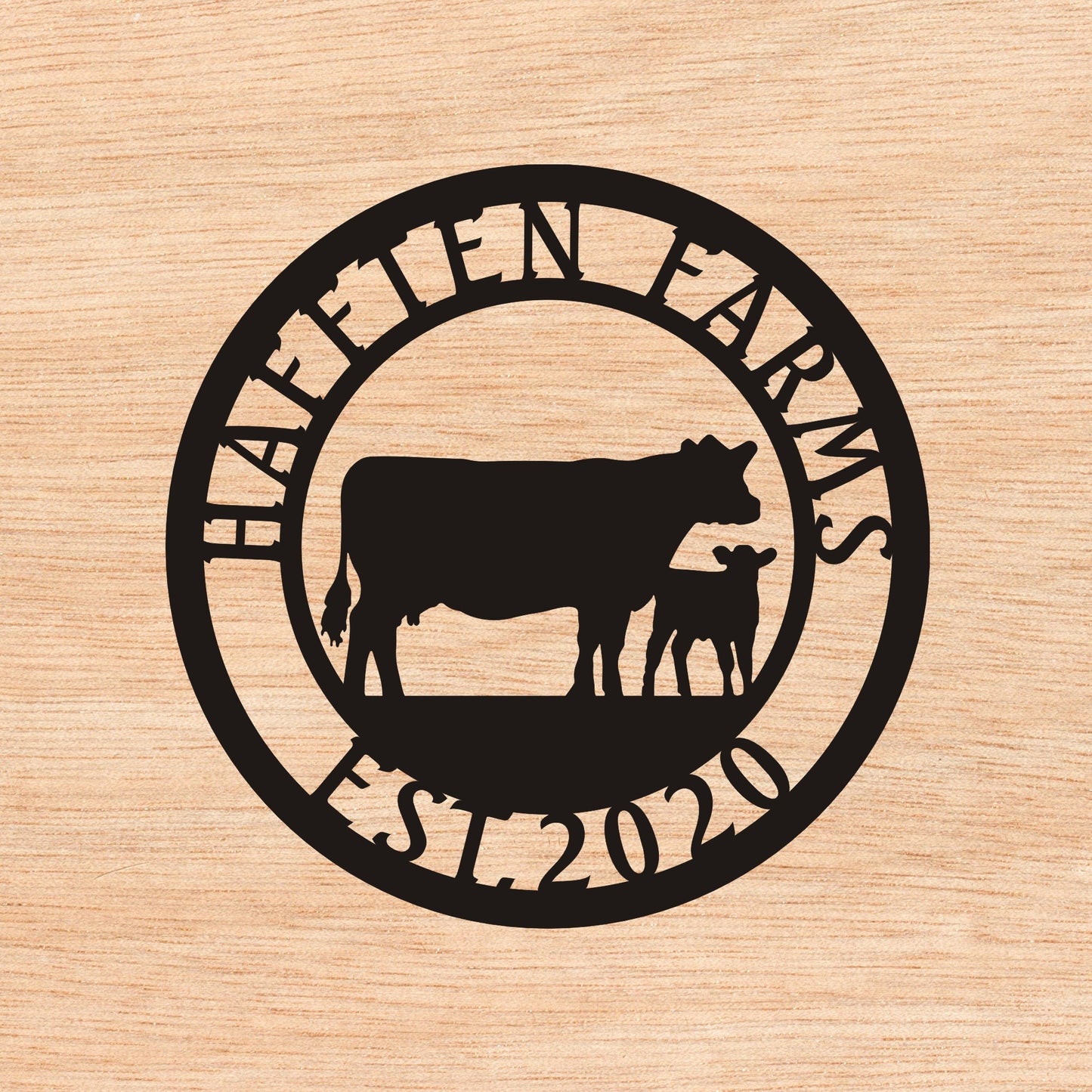 Custom Cow Farm Metal Sign, Personalized Ranch name Sign, Porch Metal Wall Art, Unique Birthday Gift, Christmas Gift for Dad, Easy to Hang