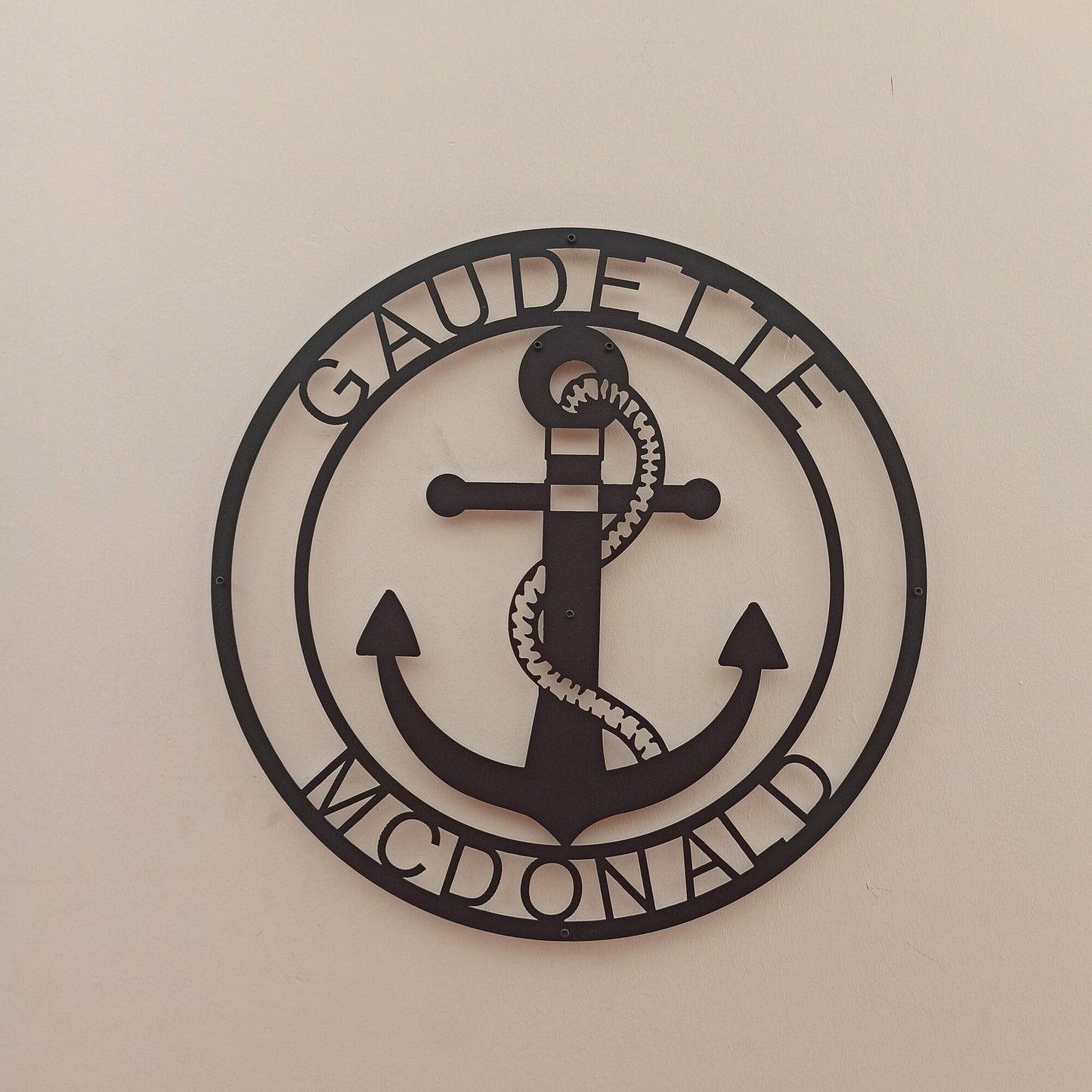 Personalized Metal Anchor Name Sign, Marine Metal Sign, Custom Sailor Name Sign, Nautical Lovers Gift, Anniversary Gift, Christmas Gift