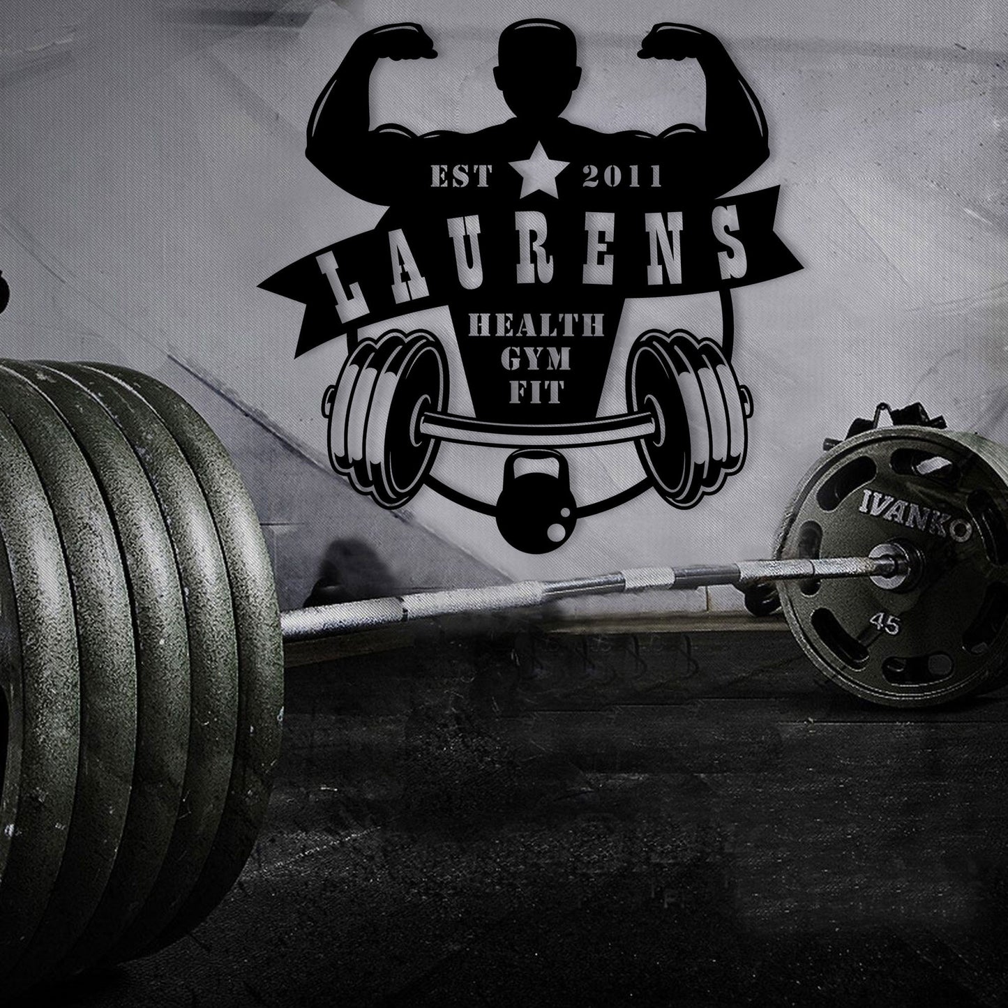 Personalized Gym Sign, Custom Black Metal Sign, Fitness Sign, Custom Sports Wall Decor, Gym Decor, Christmas Gift, Established Sign