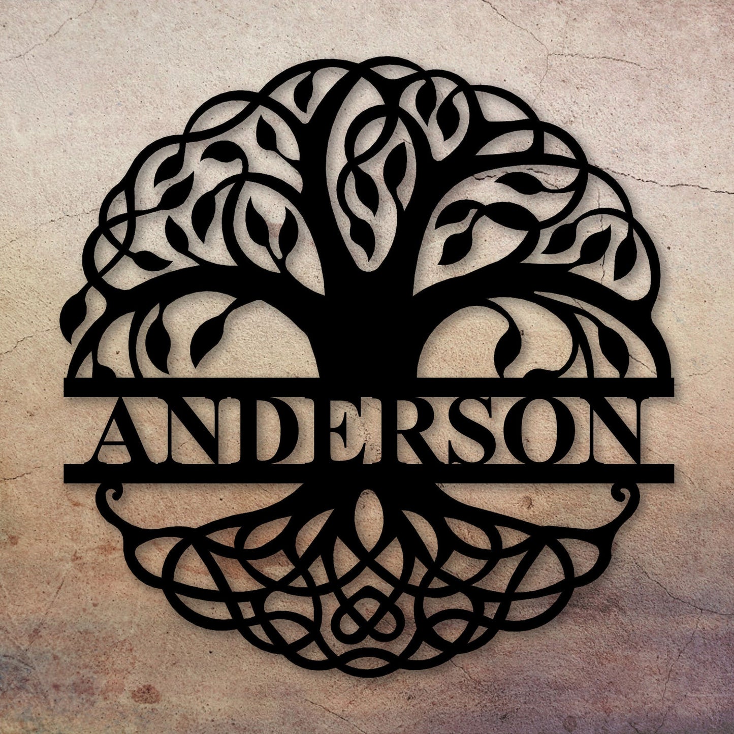 Custom Tree of Life Name Sign, Personalized Monogram Name Sign, Unique House Entry Metal Sign, Valentines Day Gift, Easy to Hang