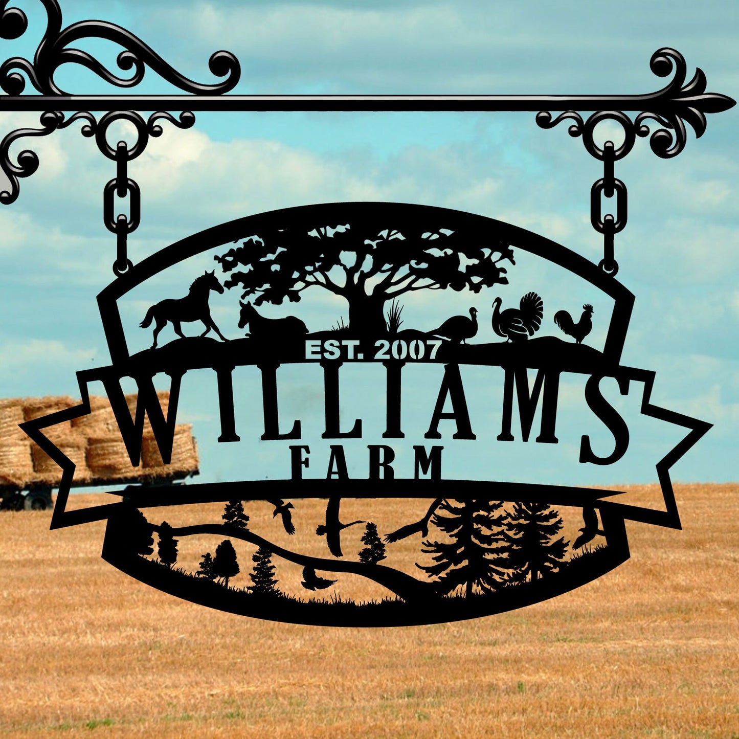 Personalized Farm Name Sign, Custom Ranch Entry Sign, Unique Birthday Gift, Gift For Family, Anniversary Gift, Custom Barn Name Metal Sign
