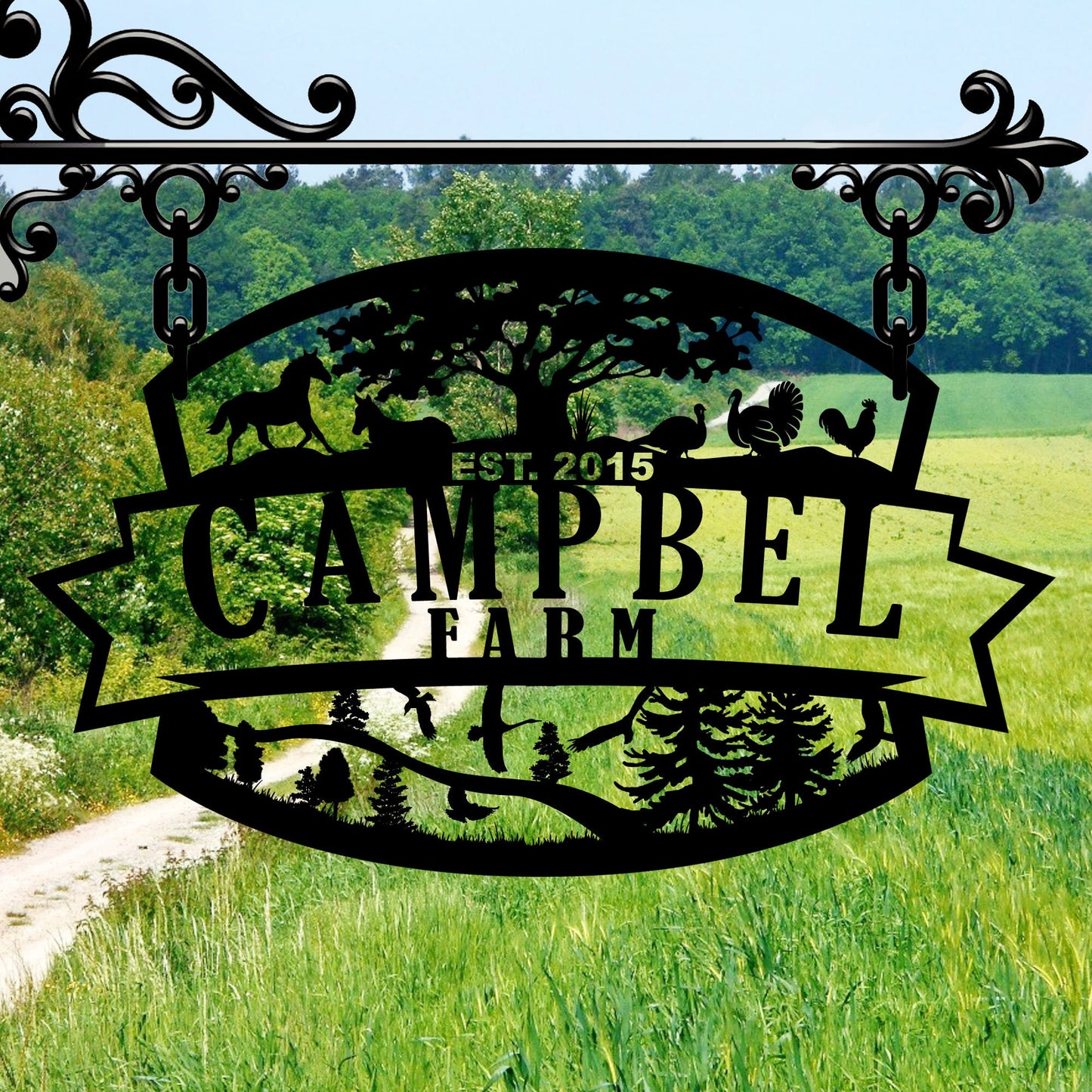 Personalized Farm Name Sign, Custom Ranch Entry Sign, Unique Birthday Gift, Gift For Family, Anniversary Gift, Custom Barn Name Metal Sign