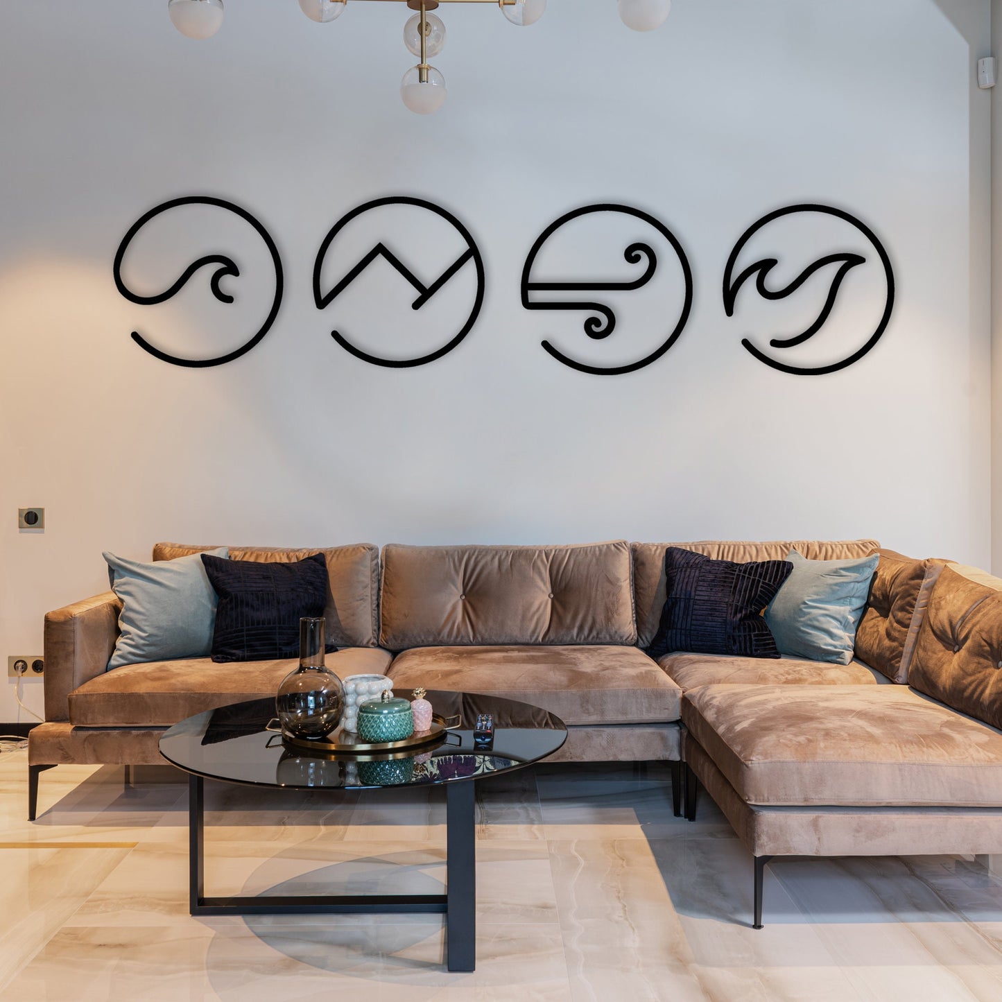 Four Elements Metal Wall Art, Yogo Room Metal Decor, Unique Birthday Gift, Headboard Metal Wall Art, Christmas Gift, Home Garden Wall Art