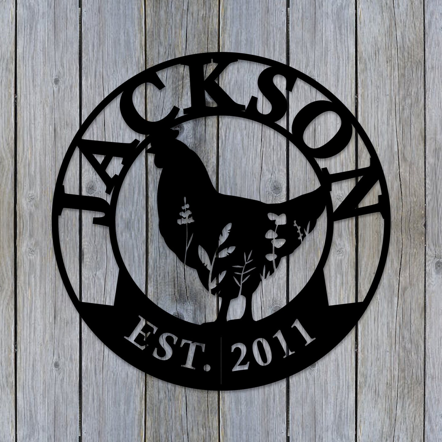 Custom Chicken Farm Metal Name Sign, Personalized Chicken Coop Metal Name Sign, Chicken Farm Entry Metal Wall Art, CValentines Day Gift