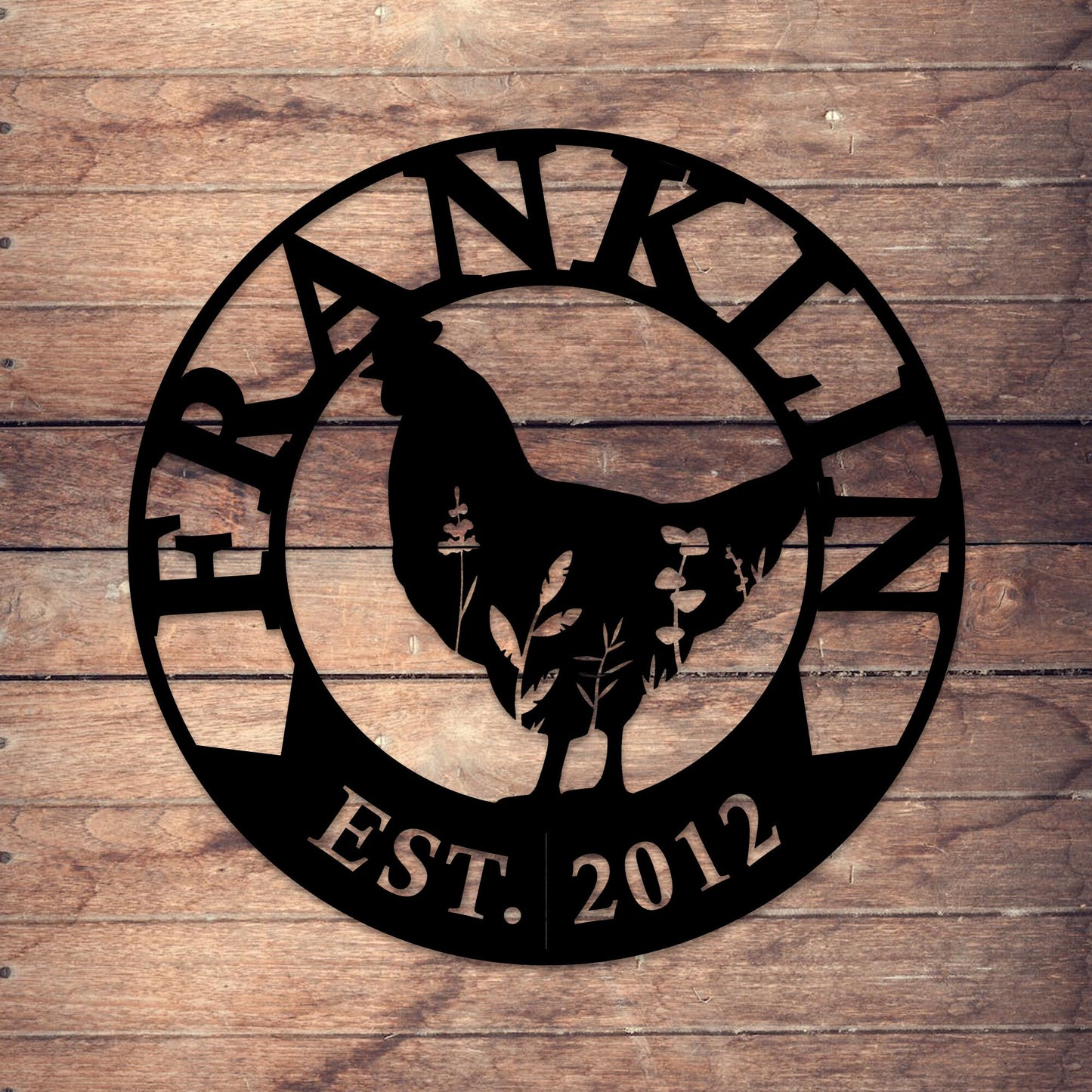 Custom Chicken Farm Metal Name Sign, Personalized Chicken Coop Metal Name Sign, Chicken Farm Entry Metal Wall Art, CValentines Day Gift