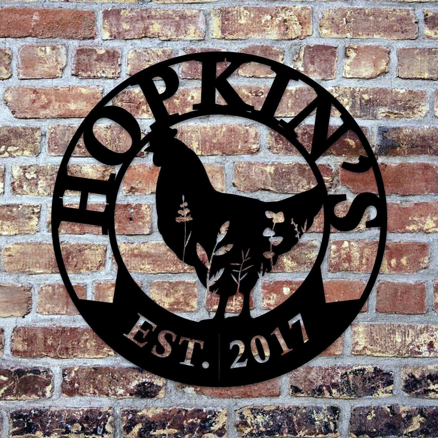 Custom Chicken Farm Metal Name Sign, Personalized Chicken Coop Metal Name Sign, Chicken Farm Entry Metal Wall Art, CValentines Day Gift