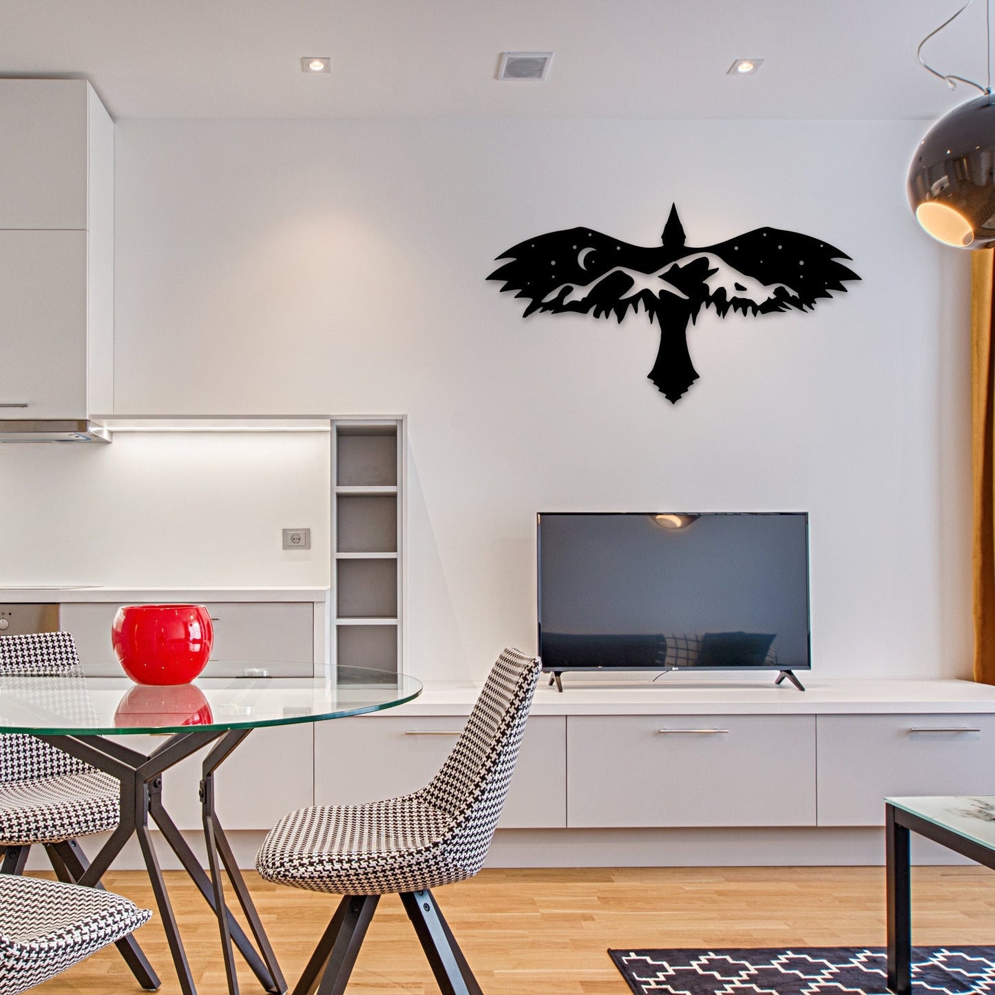 Black Eagle With Mountain Wall Art, Eagle Metal Wall Decor, Living Room Decor, Hill Metal Wall Art, Eagle Metal Wall Art, Mountain Decor