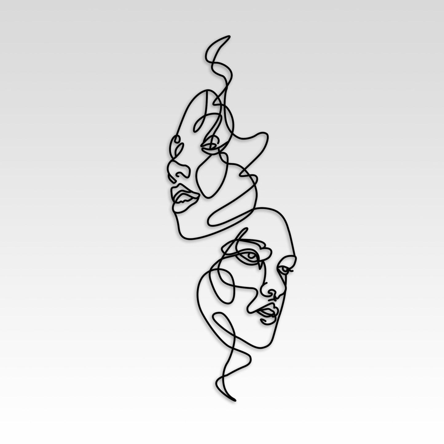 Woman Faces Metal Line Wall Art, Abstract Face Wire Wall Art, Bathroom Metal Wall Art, Unique Birthday Gift, Bestseller Gift, Christmas Gift