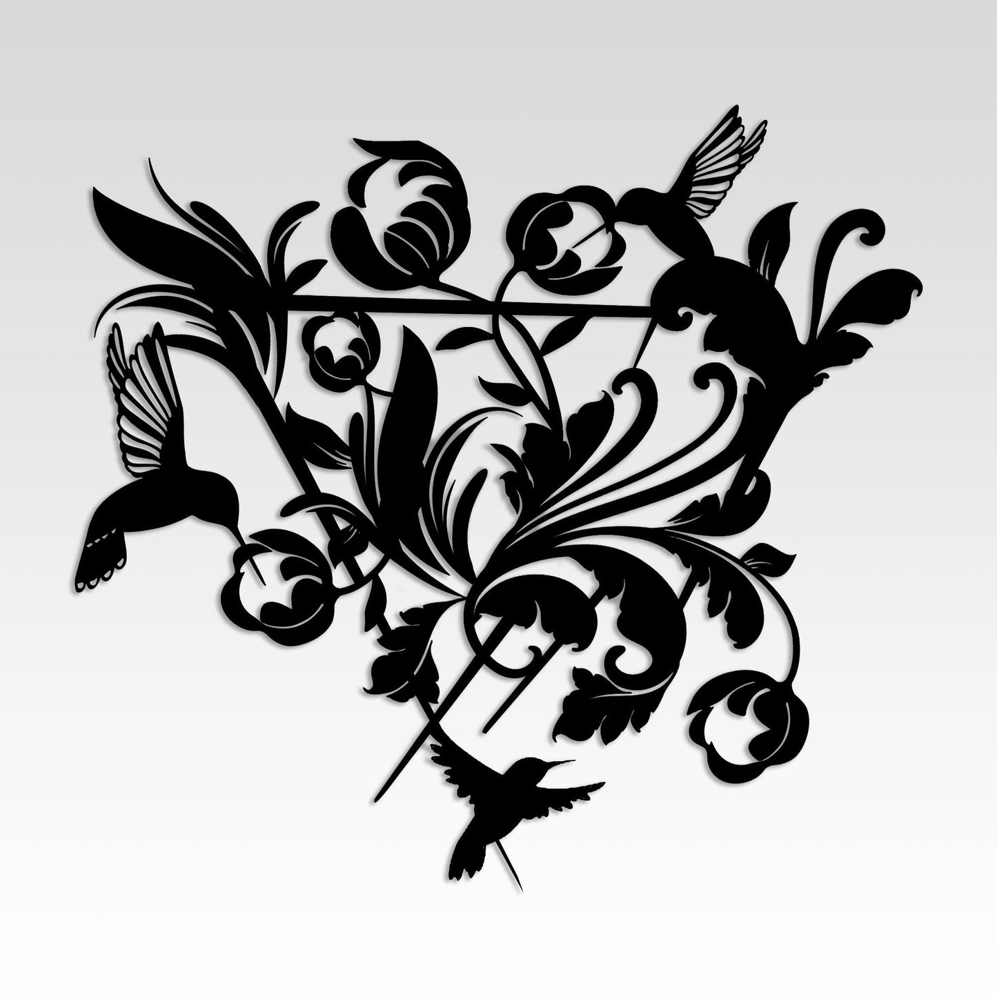 Birds on Branch Metal Wall Art, Flowers Garden Metal Wall Decor, Valentine's Day Gift, House Garden Wall Art, Porch Metal Wall Art, Unique
