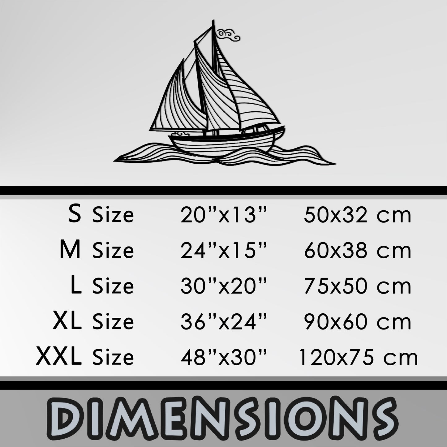 Sailboat on the Waves Metal Wall Art, Sailor Metal Wall Decor, Coastal Metal Wall Art, Yacht Line Art Decor, Gift for him, Macthless Gift