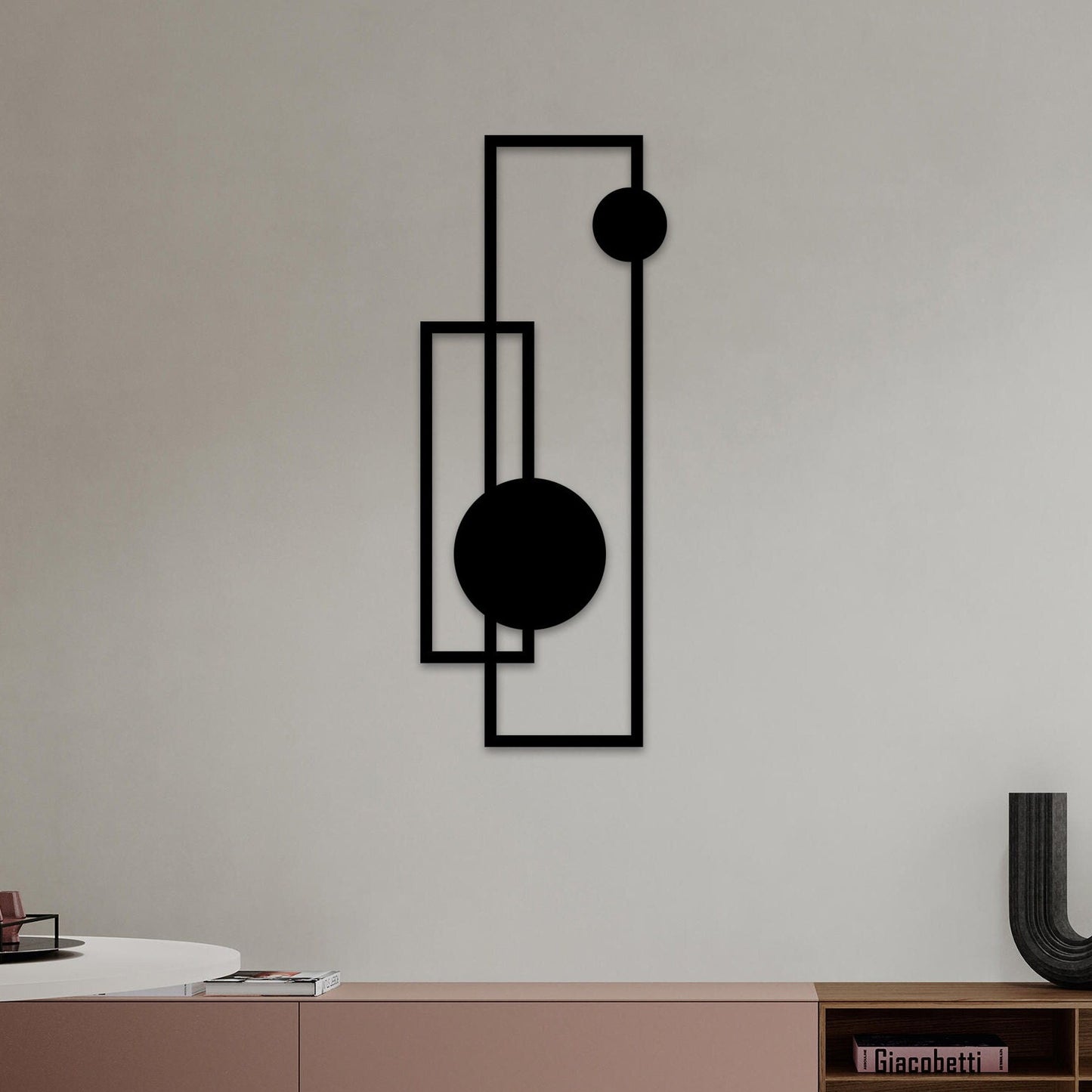 Geometric Minimalist Metal Wall Art, Modern Office Wall Decor, Unique Birthday Gift, Minanimalist Metal Line Wall Art, Christmas Gift