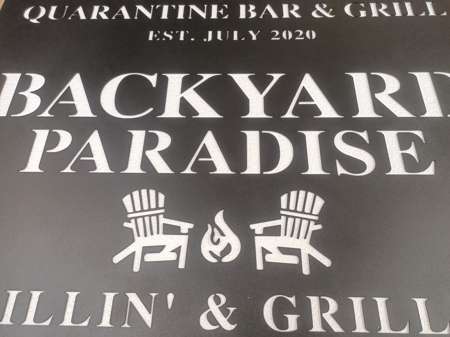 Backyard Paradise CustomMetal Wall Sign, Personalized Backyard Sign, Custom Barbeque Metal Sign, Unique BBQ Metal Name Sign, Christmas Gift