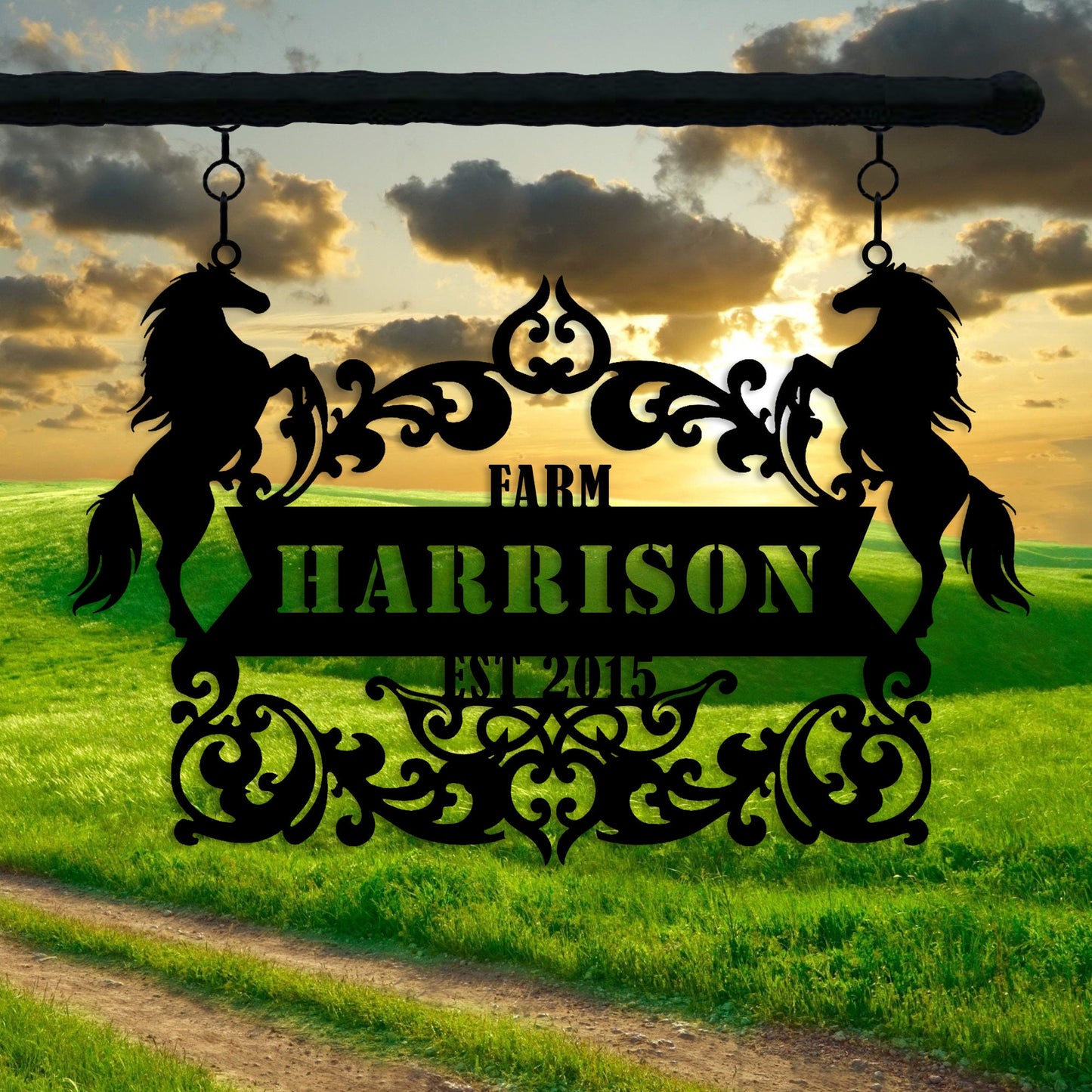 Custom Metal Horse Ranch Sign, Personalized Farm Name Sign, Unique Custommetal Sign, Metal Farm Sign, Best Anniversary Gift, Christmas Gift