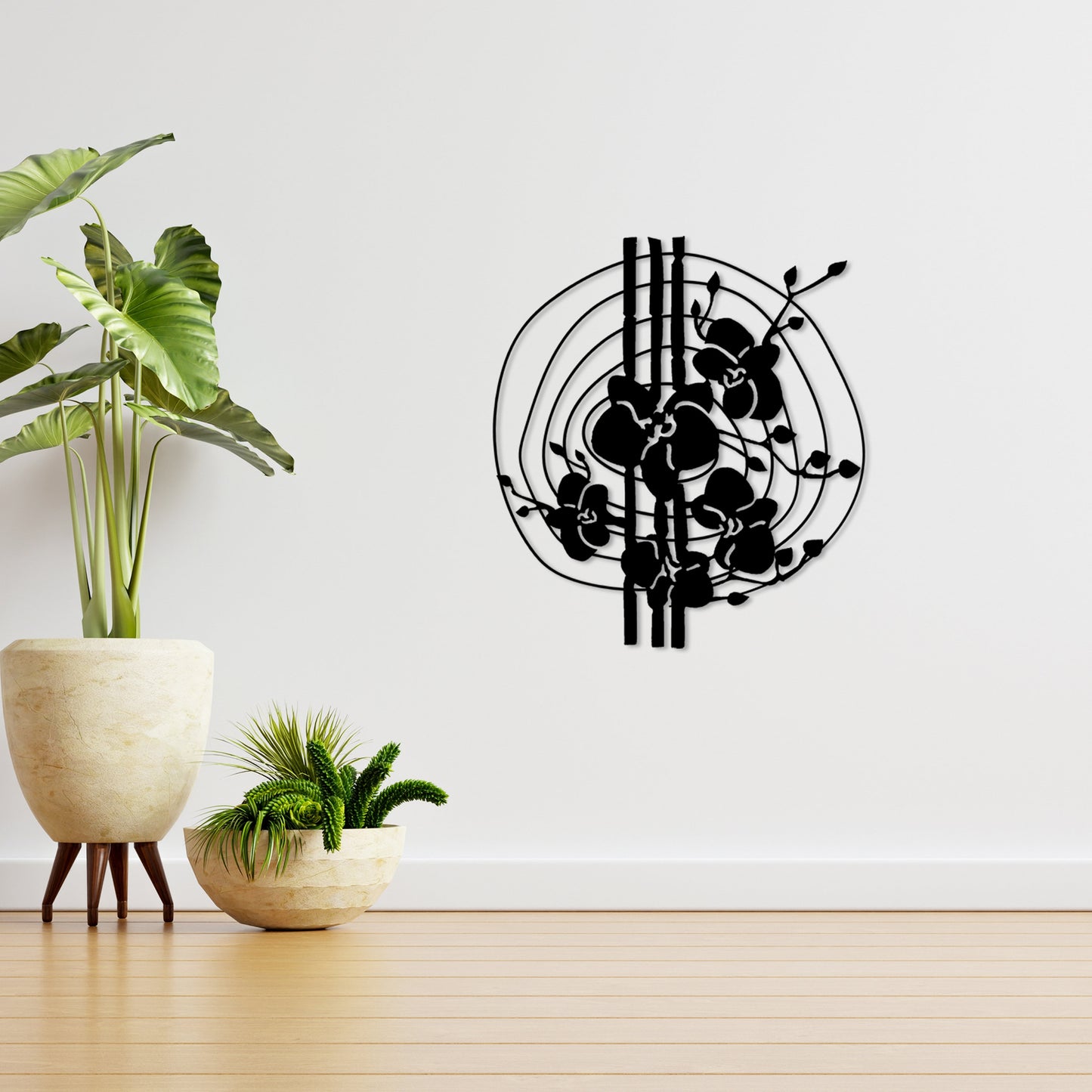 Geometric Flovers Metal Line Wall Art, Headboard Metal Wall Decor, Porch Metal Wall Art, Birthday Gift, Housewarming, Valentines Day Gift
