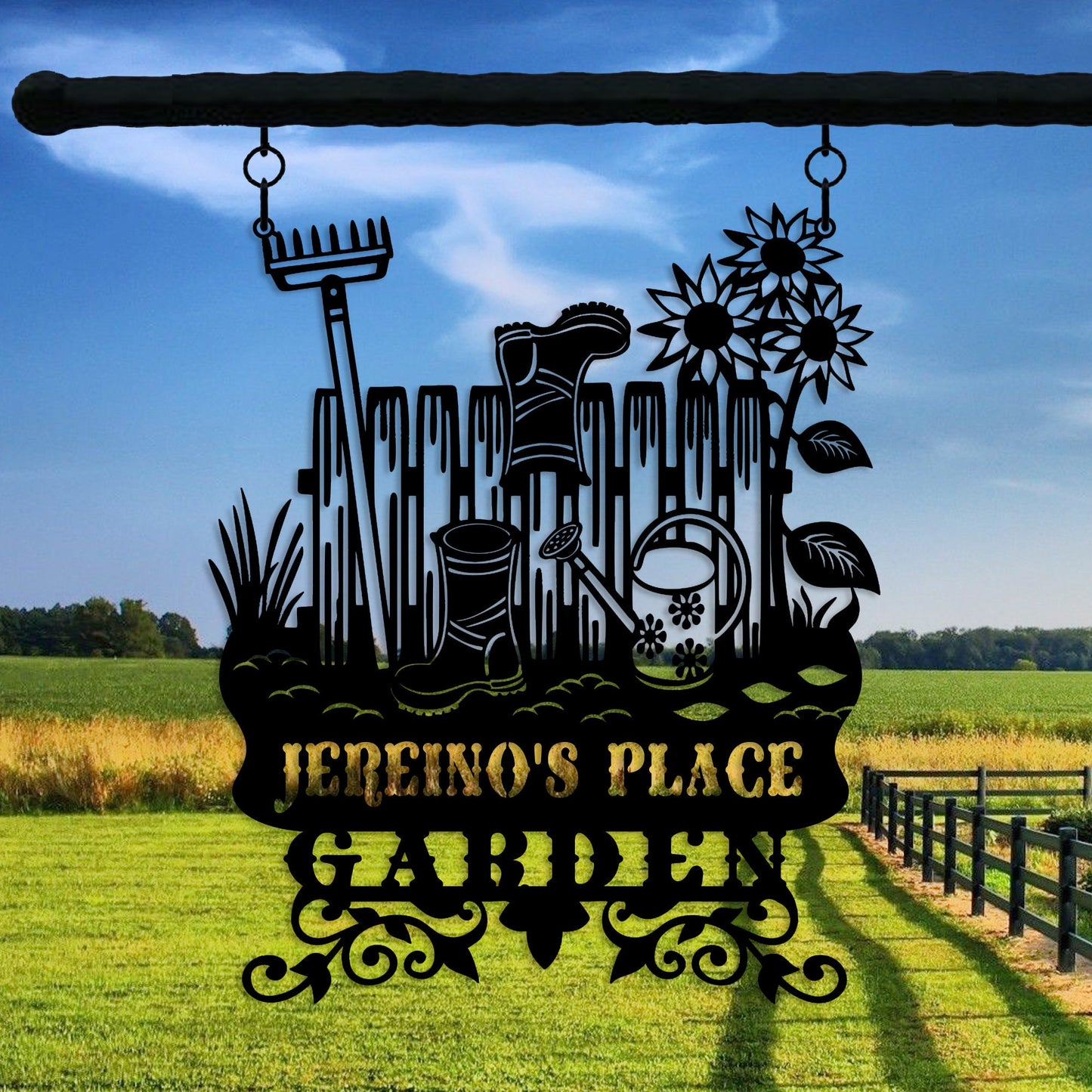 Custom Metal Family Garden Name Sign, Unique Family Gift, Personalized Metal Garden Entry Sign, Christmas Gift, Porch Metal Wall Art