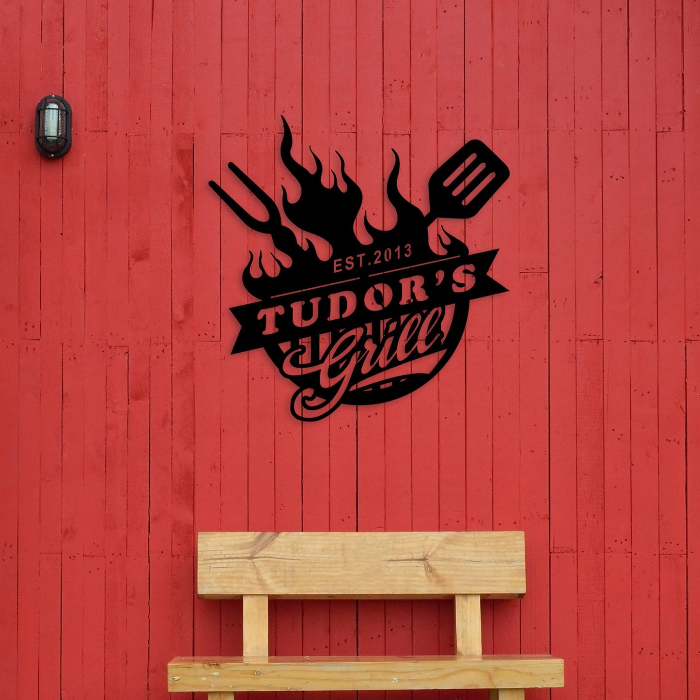 Custom Metal Grill Sign, Personalized Metal Grill&Bar Sign, Porch Metal Wall Art, Christmas Gift for BBA Lover, Easy to Hang, Housewarming