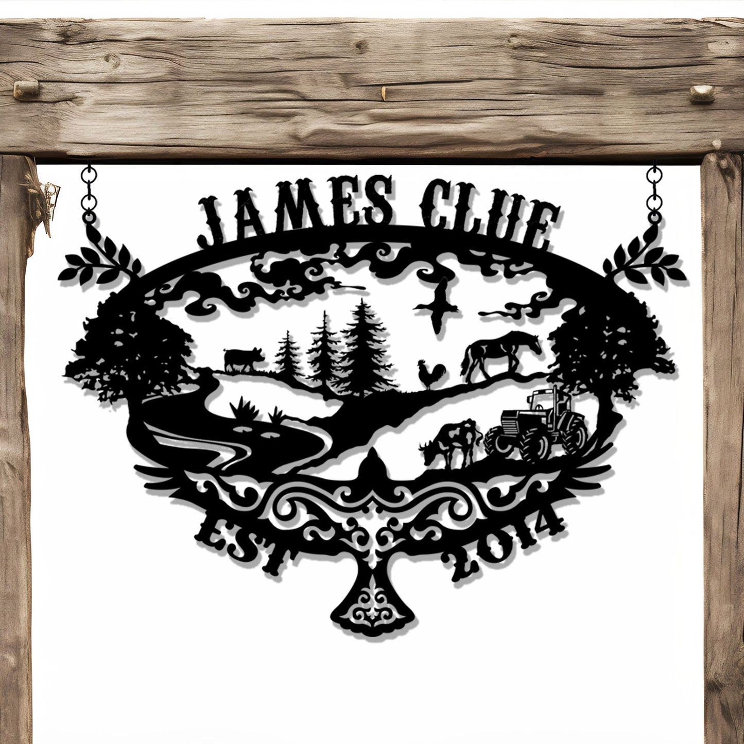 Custom Metal Farmhouse Sign, Custom Unique Family Gift, Personalized Ranch Metal Entry Wall Art, Ranch House Family Name Metal Sign