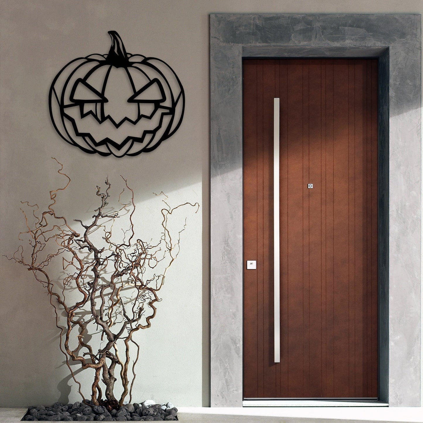 Creepy Pumpkin Metal Wall Art, Happy Halloween Metal Wall Decor, Unique Halloween Metal Gift, Easy to Hang, Porch Metal Wall Art