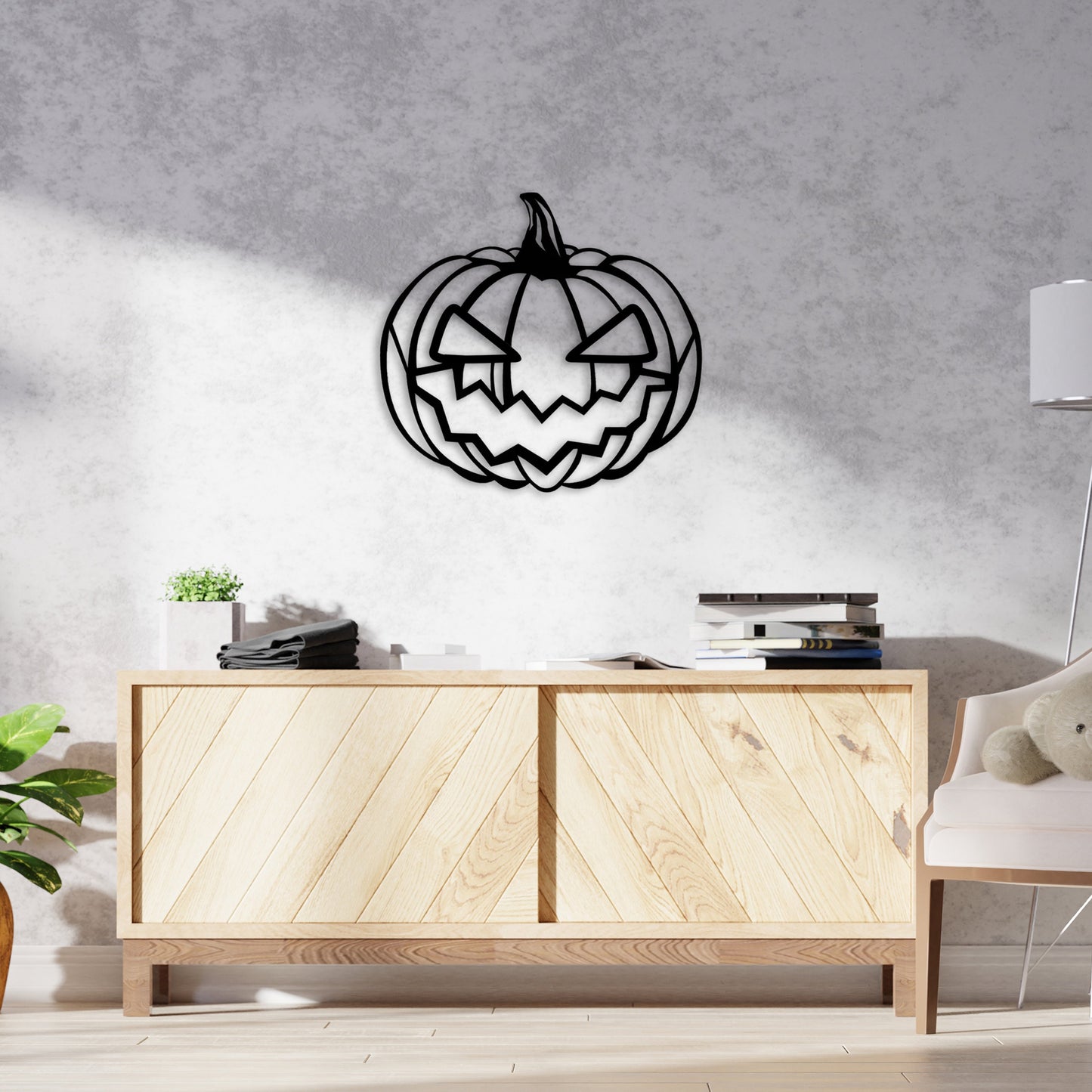 Creepy Pumpkin Metal Wall Art, Happy Halloween Metal Wall Decor, Unique Halloween Metal Gift, Easy to Hang, Porch Metal Wall Art
