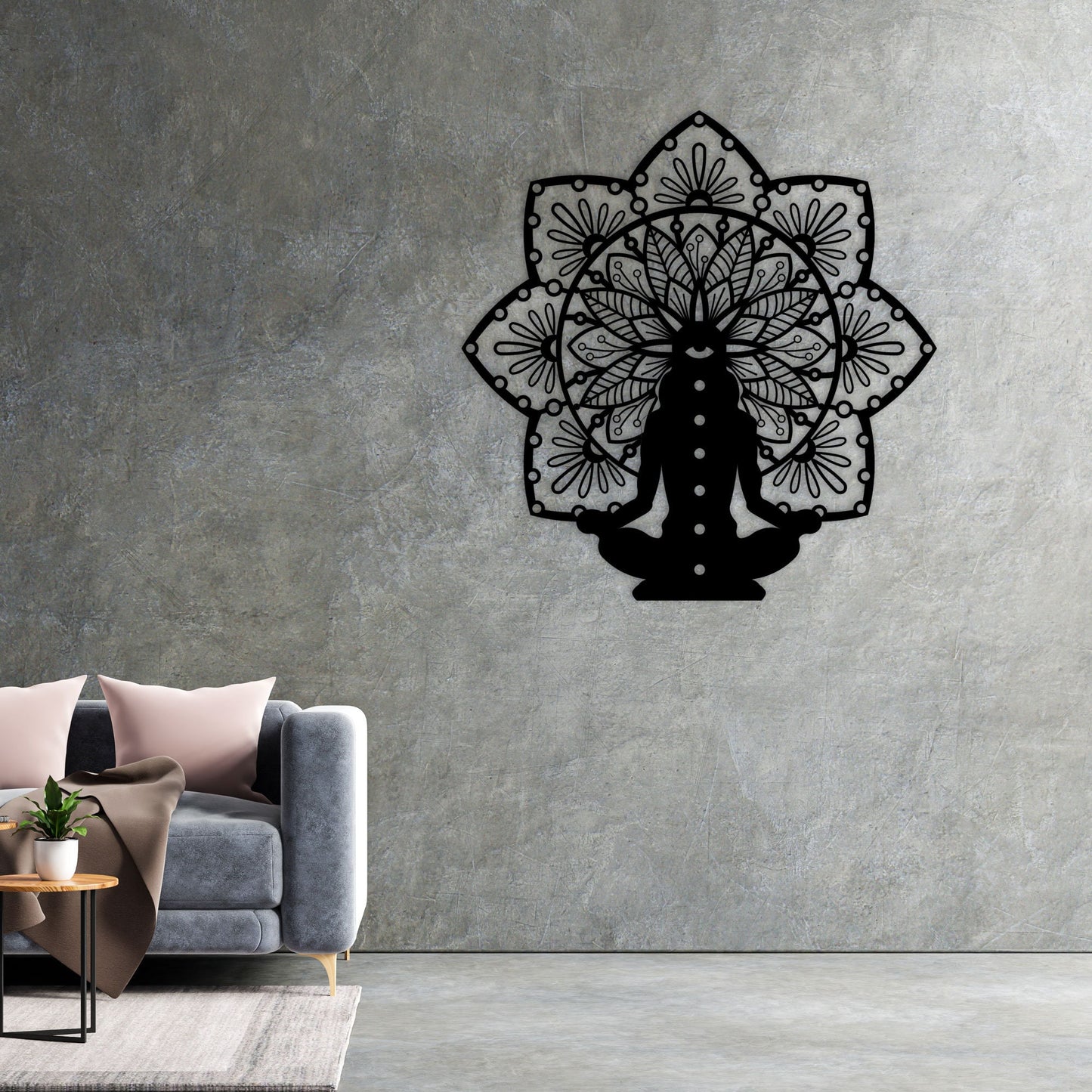 Yoga Unique Metal Wall Art, Buda Metal Wall Decor, Yoga Lovers Metal Gift, Headboard Wall Art, Unique Birthday Gift, Valentines Day Gift