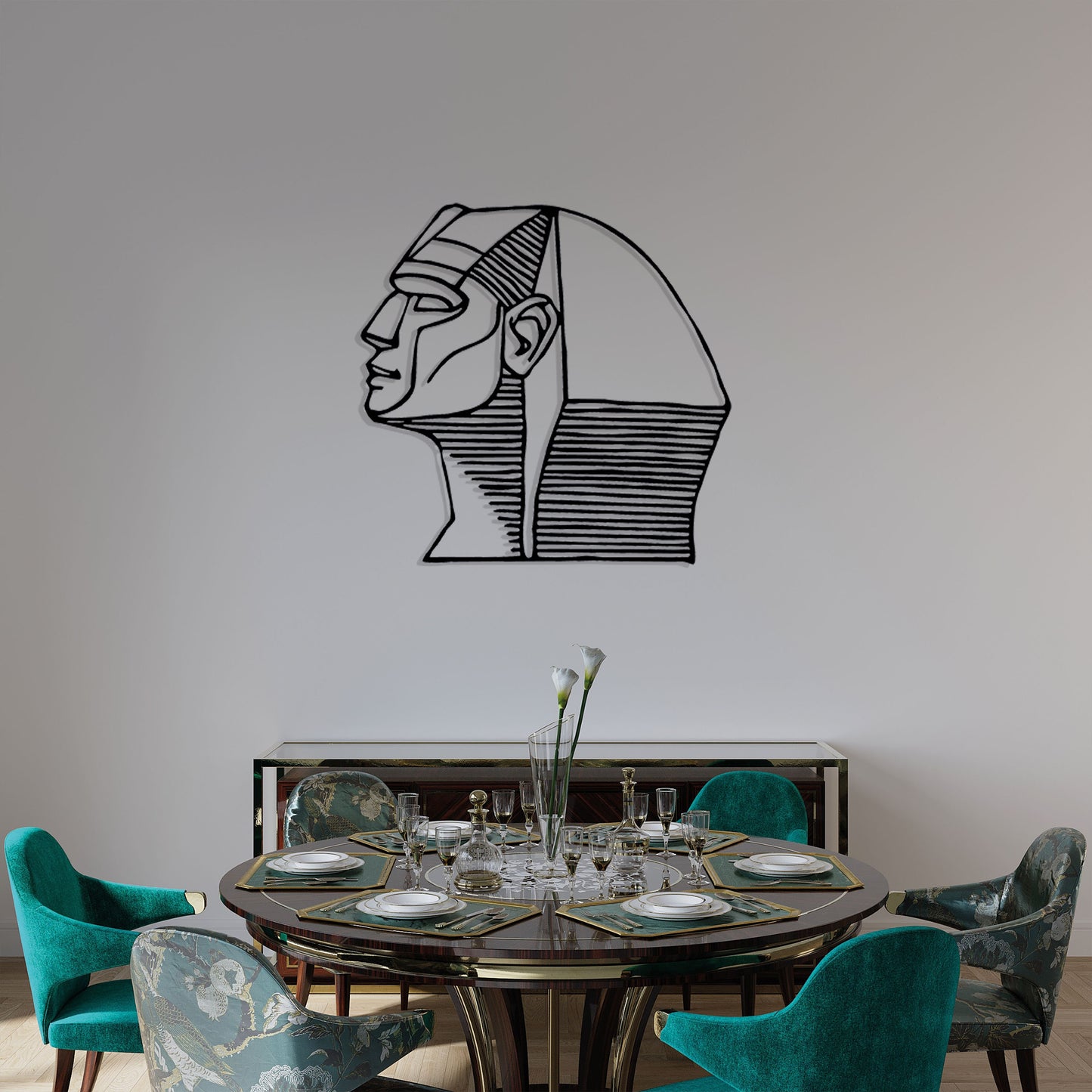 Ramses Egyptian Metal Wall Art, Historical Egyptian Lovers Unique Birthday Gift, King Ramses Line Art Wall Decor, Valentines Day Gift