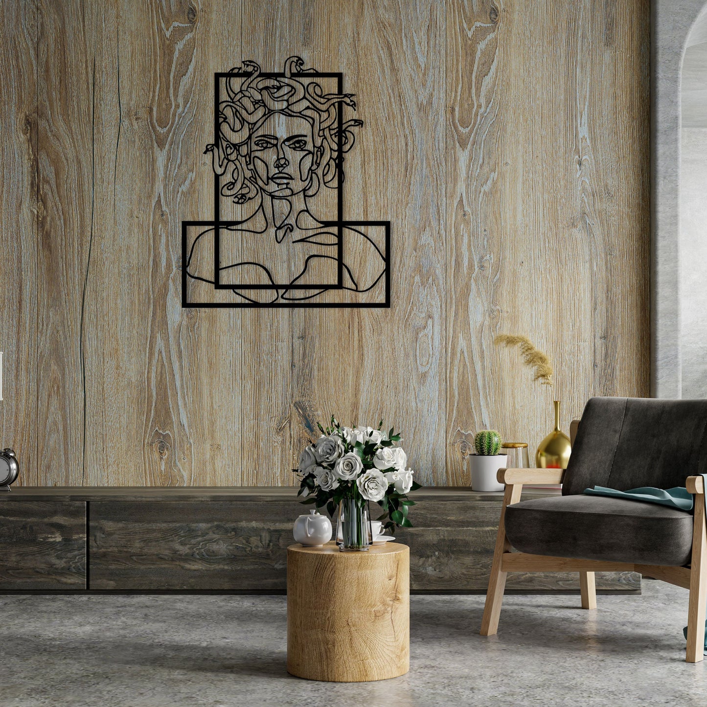 Metal Medusa Line Wall Art, Headboard Metal Wall Art, Mythology Greak Metal Wall Decor, Gift for Her, iconic Wall Art, Unique Birthday Gift