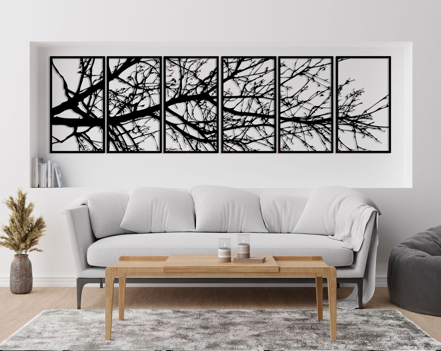 Tree Metal Wall Art, Kitchen Metal Wall Decor, House Entry Metal Wall Art, 6 Pcs Tree Lovers Gift, Unique Birthday Gift, Hosewarming Gift