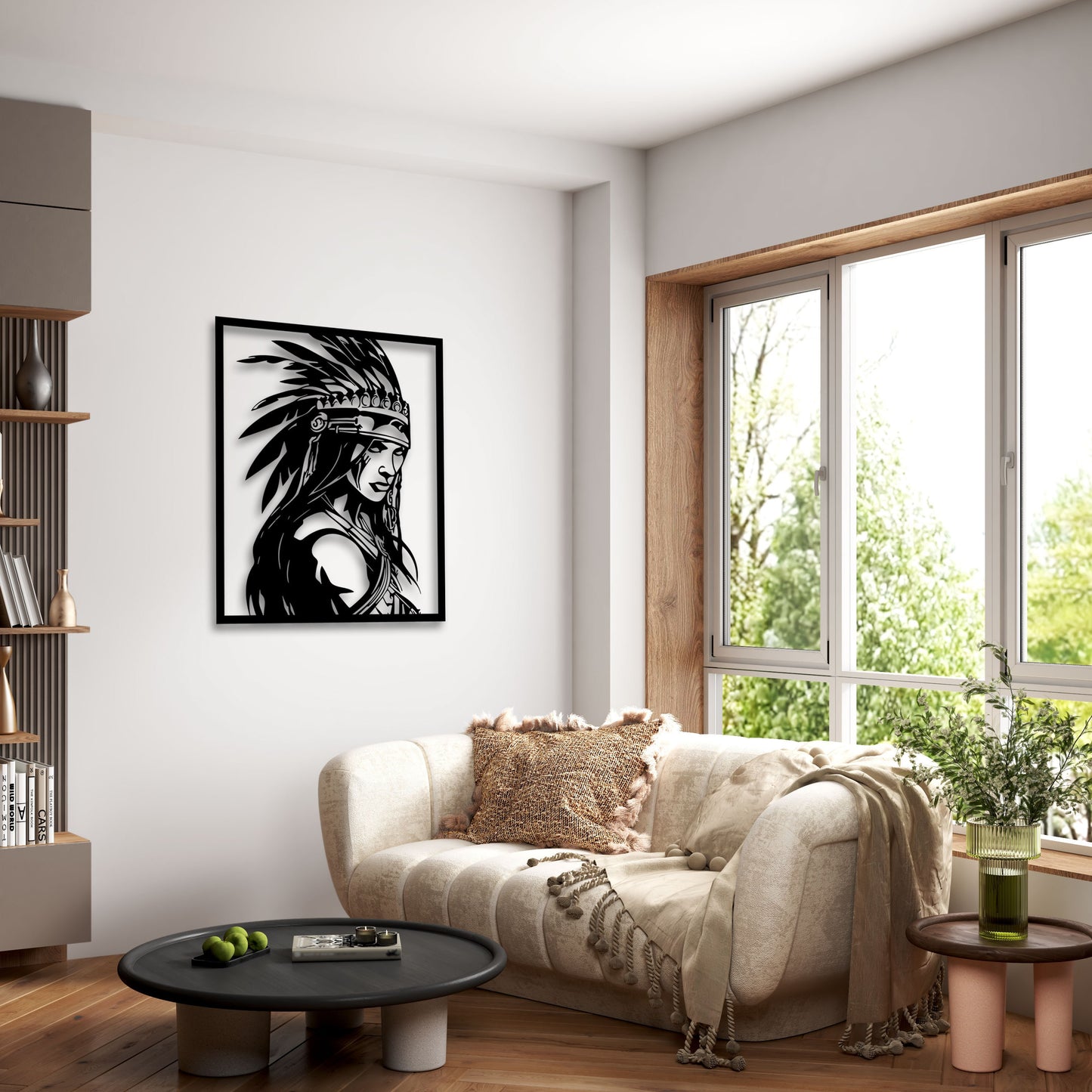 Woman Tribal Chief Metal Wall Art, The Woman King Metal Wall Art, iconic Metal Wall Decor, Gift for Her, Native Metal Wall Art, Easy to Hang
