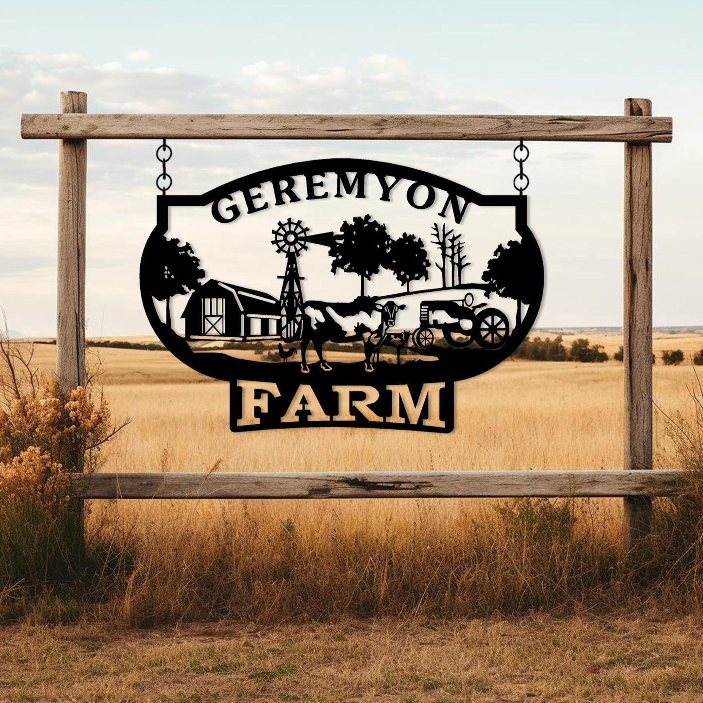 Custom Metal Ranch Name Sign, Personalized Farm Name Sign, Unique Custom Farm Sign, Christmas Gift, Anniversary Gift, Porch Metal Wall Art