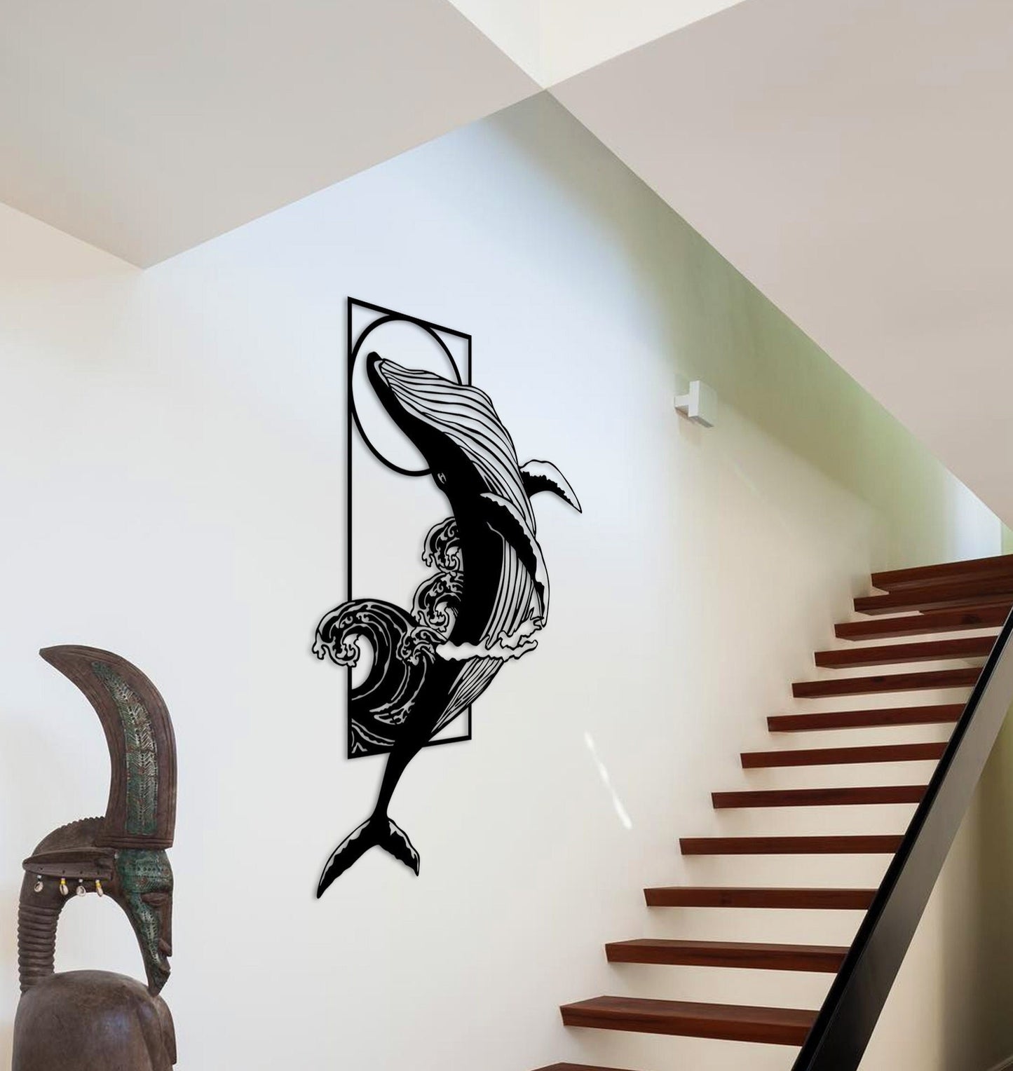 Whale Metal Wall Art, Bathroom Metal Wall Art, Unique Sea Life Wall Decor, Ocean Lovers Birthday Gift, Porch Metal Wall Art, Gift for her