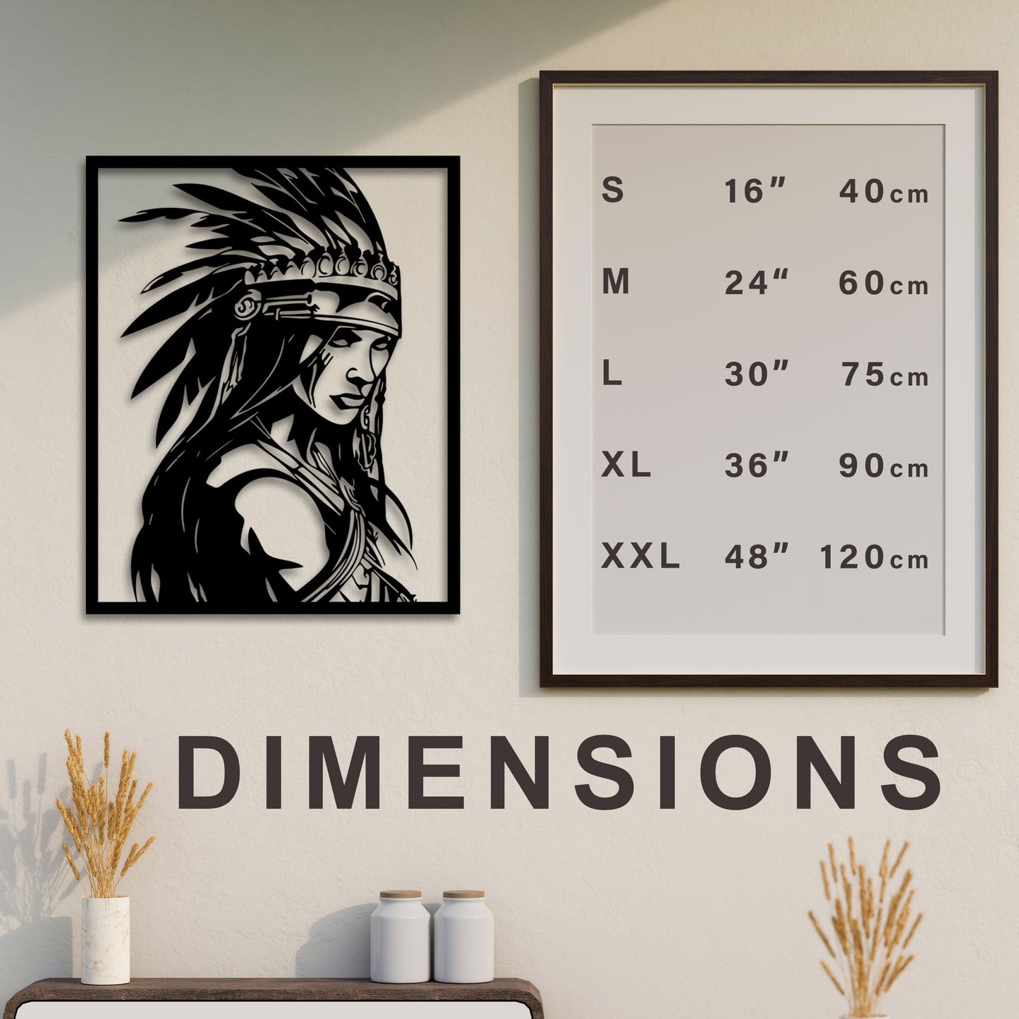 Woman Tribal Chief Metal Wall Art, The Woman King Metal Wall Art, iconic Metal Wall Decor, Gift for Her, Native Metal Wall Art, Easy to Hang