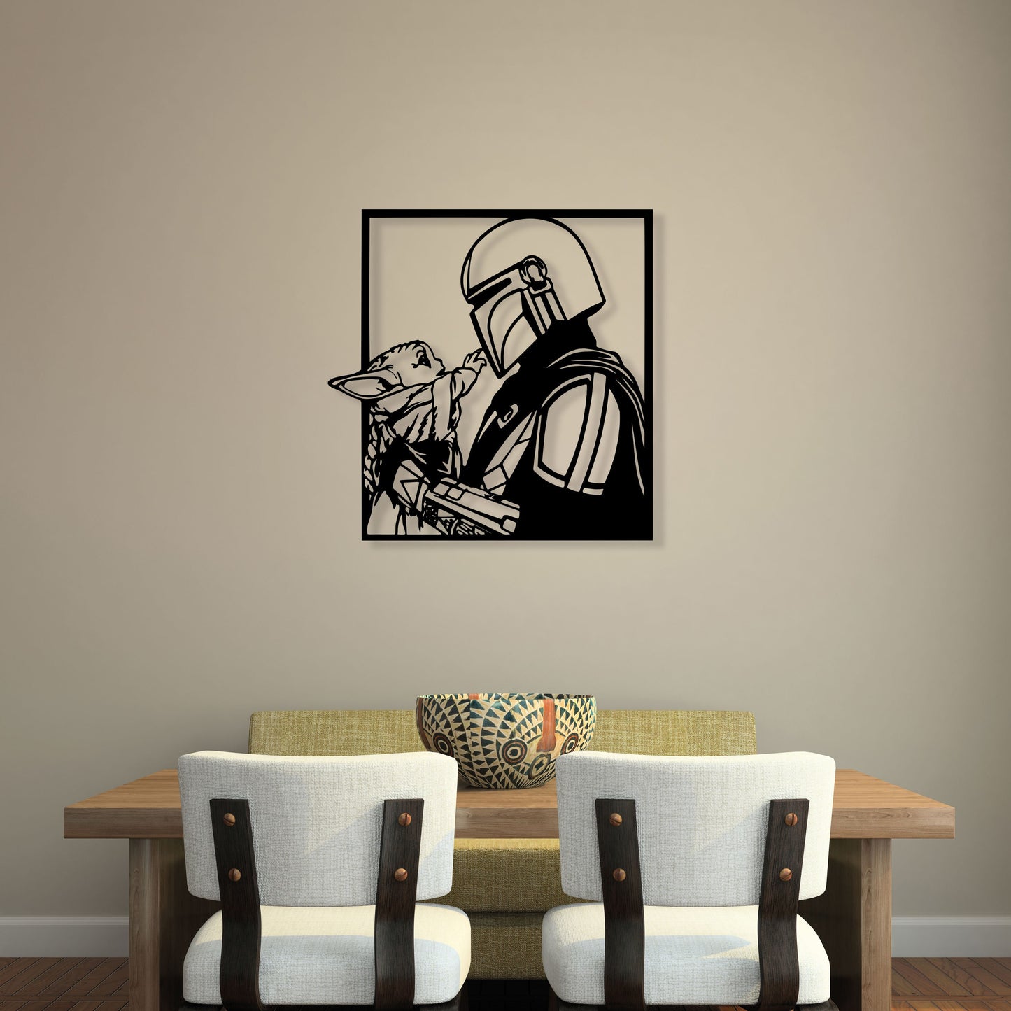 Mandolarian Grogu Metal Wall Art, Unique Birthday Gift, Star Wars Lovers Metal Wall Art, Iconic Metal Decor, Gift for Her, Game Room Decor