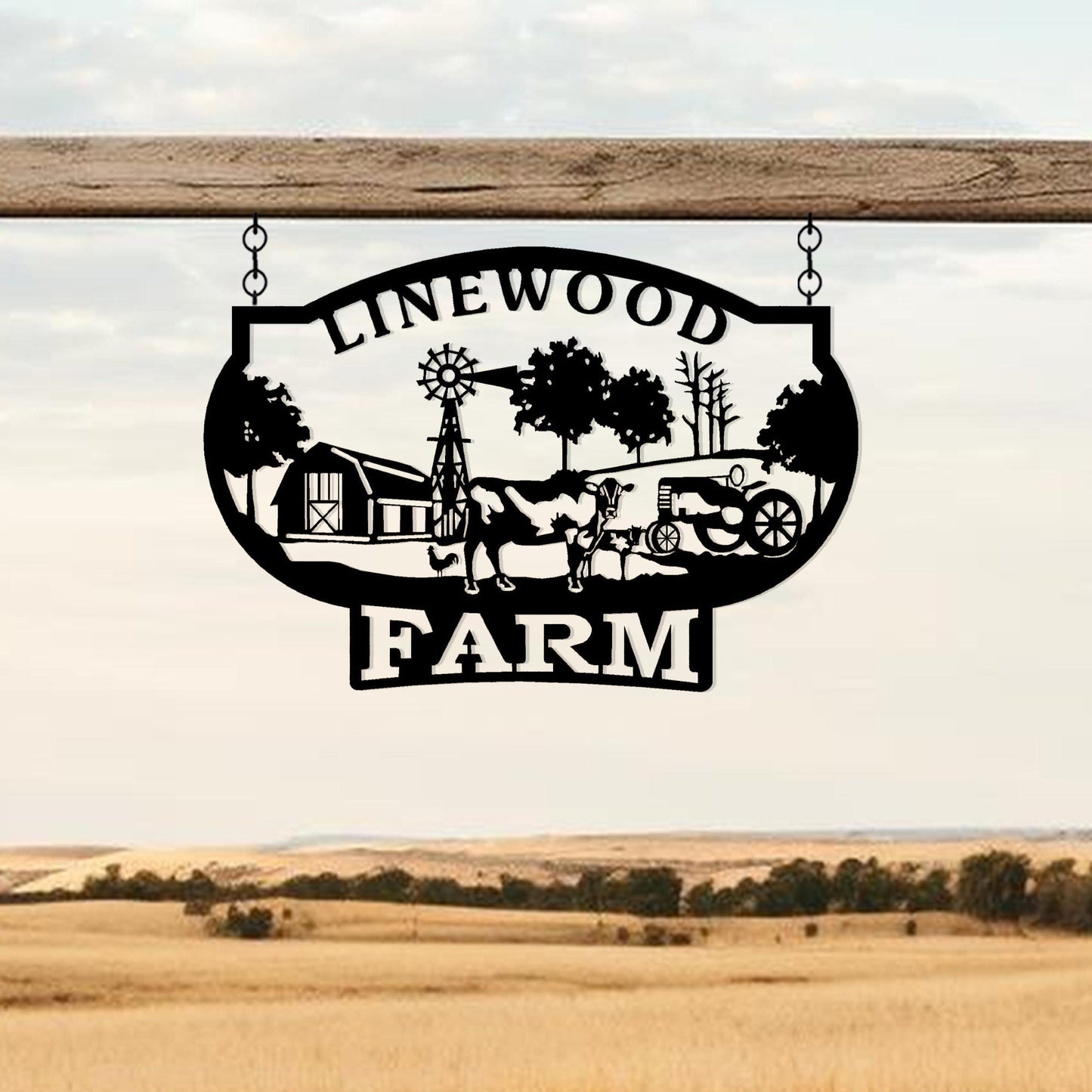 Custom Metal Ranch Name Sign, Personalized Farm Name Sign, Unique Custom Farm Sign, Christmas Gift, Anniversary Gift, Porch Metal Wall Art