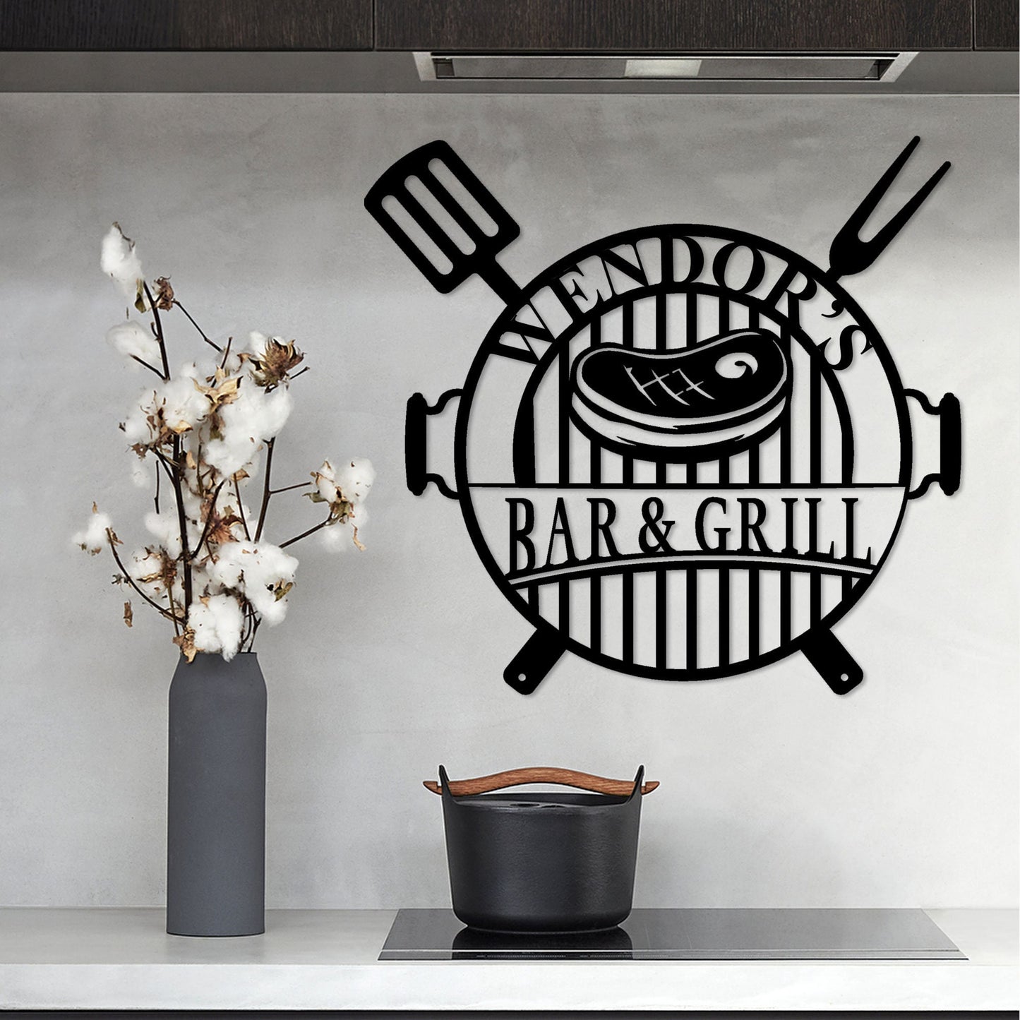 Personalized Metal BBQ and Grill Name Sign, Backyard Garden Name Sign, Pub Lovers Gift, Best Anniversary Gift, Gift For Family, Bar Sign