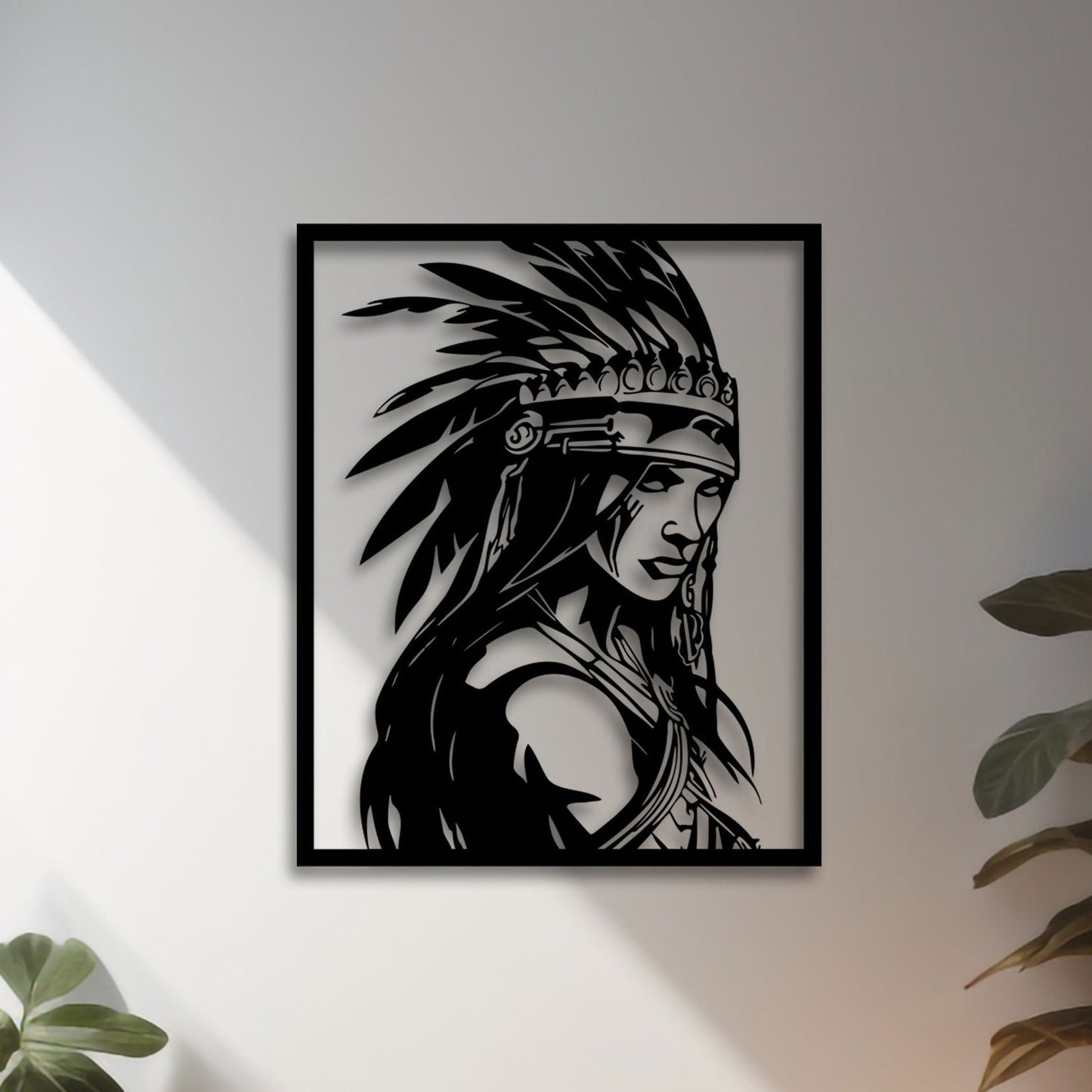 Woman Tribal Chief Metal Wall Art, The Woman King Metal Wall Art, iconic Metal Wall Decor, Gift for Her, Native Metal Wall Art, Easy to Hang