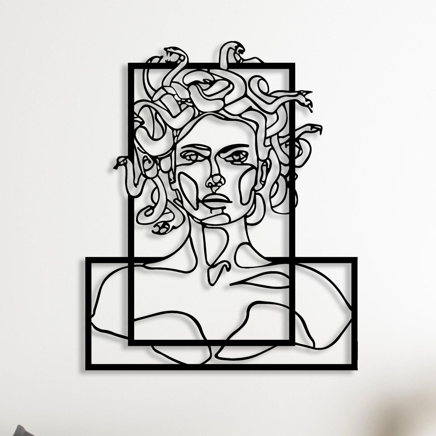 Metal Medusa Line Wall Art, Headboard Metal Wall Art, Mythology Greak Metal Wall Decor, Gift for Her, iconic Wall Art, Unique Birthday Gift