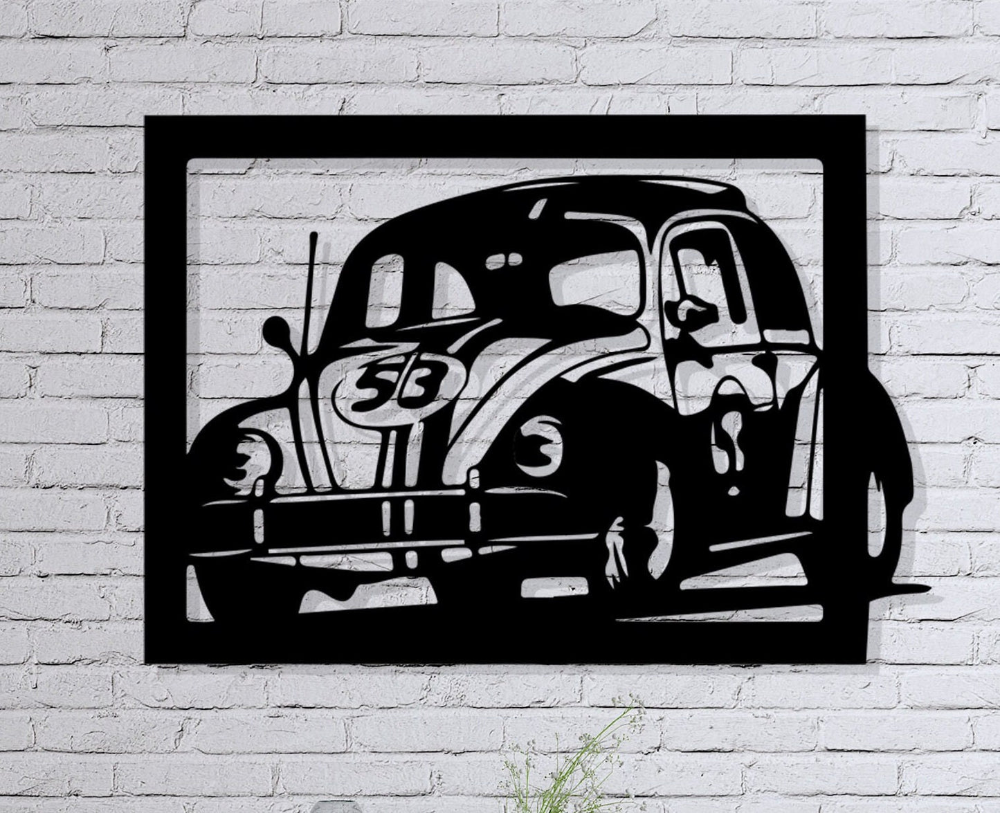 Beetle Metal Wall Art, Car Lovers Unique Metal Wall Decor, Garage Metal Wall Sign, Easy to Hang, Beetle Fans Birthday Gift, Bedroom Wall Art