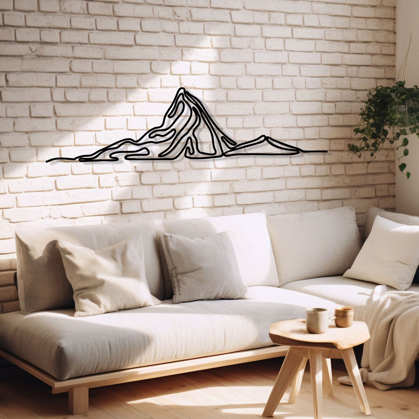 Metal Mountain Wall Art, Minimalist Metal Line Art, Moden Metal Home Decor, Headboard Wall Art, Unique Birthday Gift, Valentine's Day gift