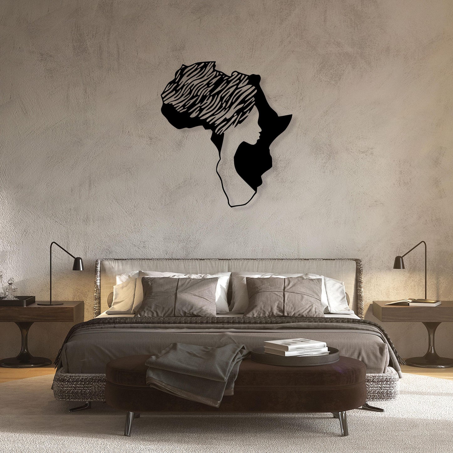 Worldmap African Woman Metal Wall Art, Kitchen Metal Home Wall Decor, Unique Birthday Gift, Housewarming Gift, Christmas Gift, iconic decor