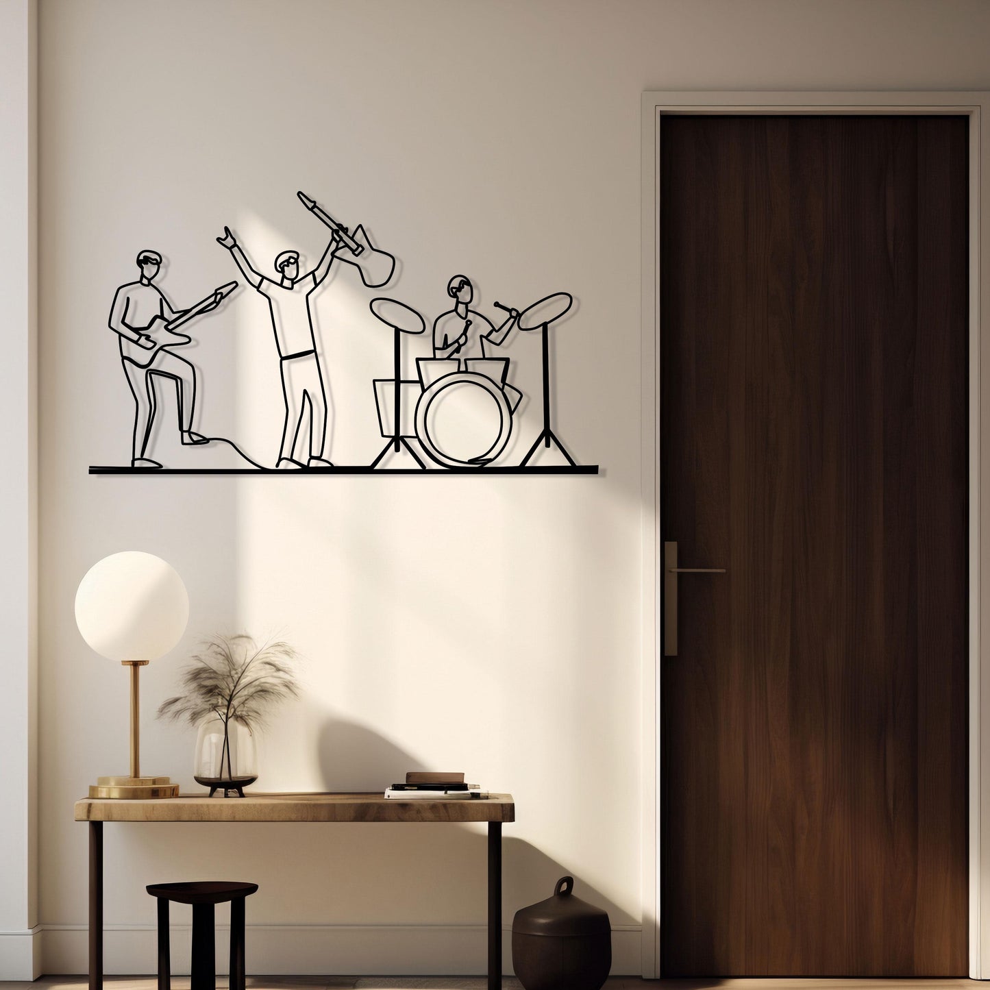 Music Band Metal Wall Art - Rock n Roll Metal Line Home Wall Decor - Unique Gift for Music Lovers - Gift For Musican - Valentine's Day gift