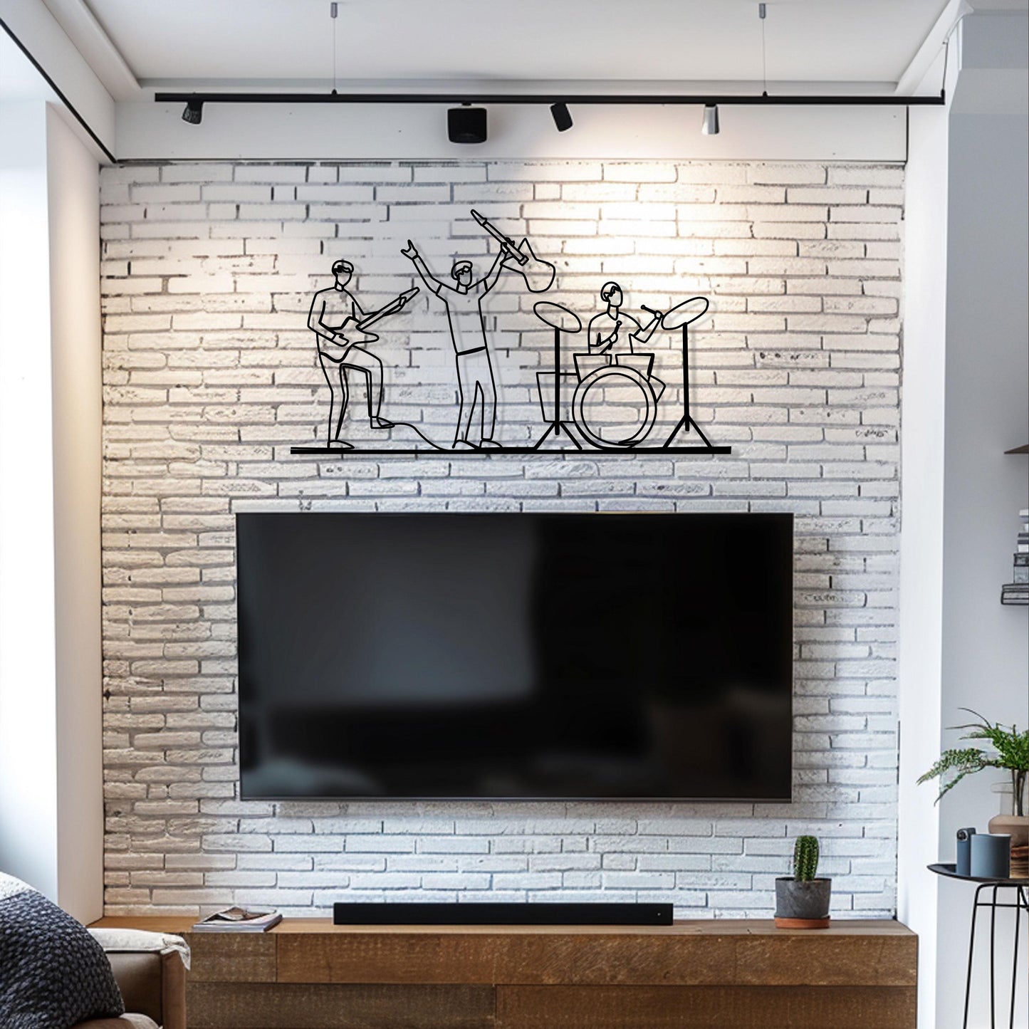 Music Band Metal Wall Art - Rock n Roll Metal Line Home Wall Decor - Unique Gift for Music Lovers - Gift For Musican - Valentine's Day gift