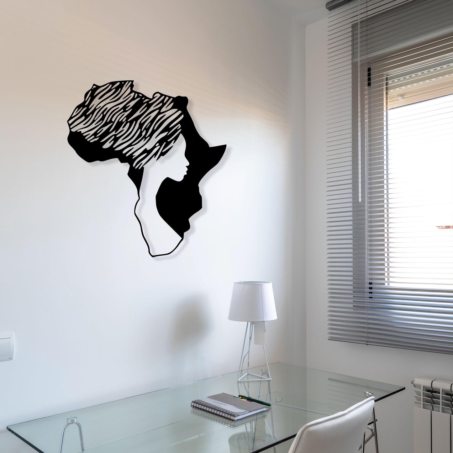 Worldmap African Woman Metal Wall Art, Kitchen Metal Home Wall Decor, Unique Birthday Gift, Housewarming Gift, Christmas Gift, iconic decor