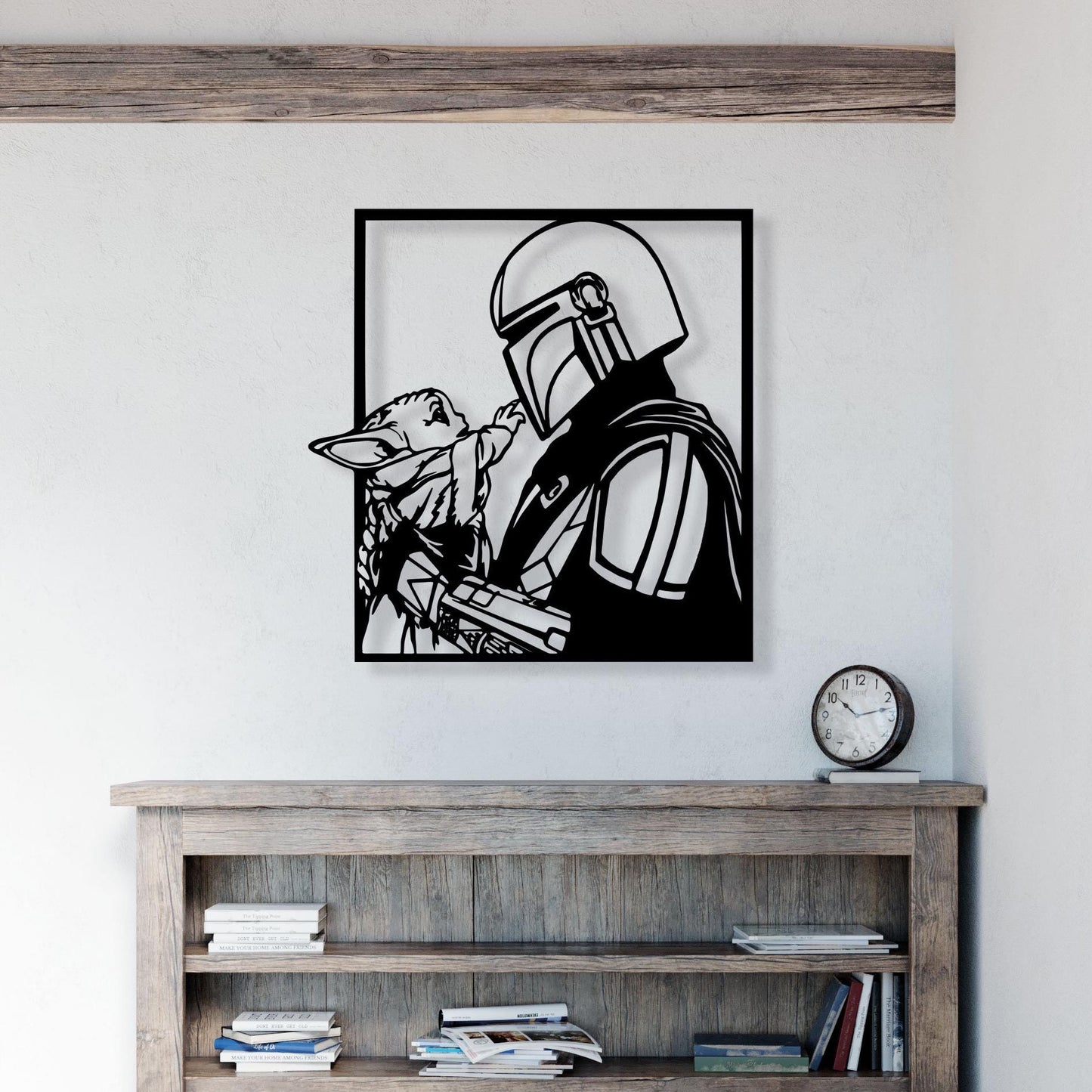 Mandolarian Grogu Metal Wall Art, Unique Birthday Gift, Star Wars Lovers Metal Wall Art, Iconic Metal Decor, Gift for Her, Game Room Decor