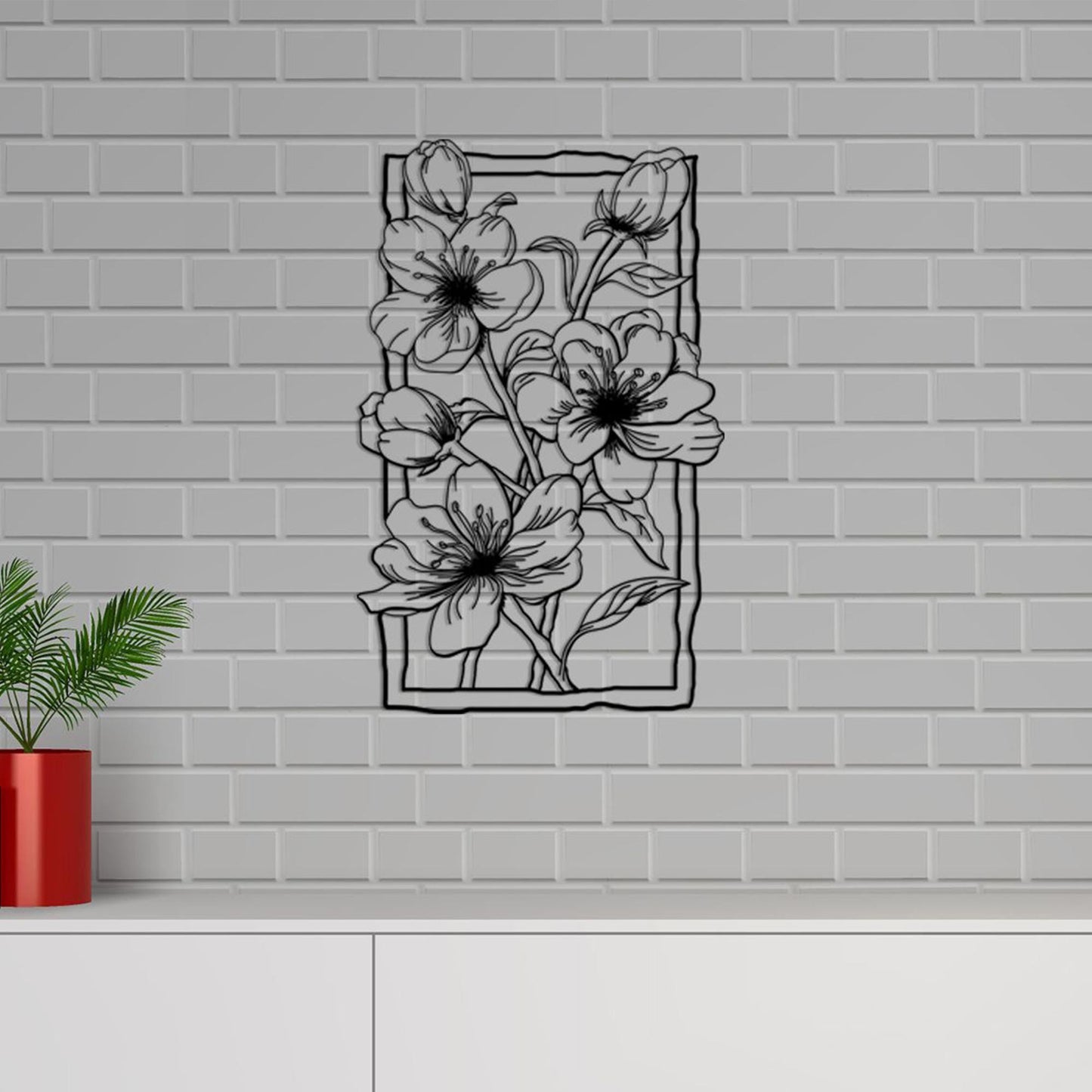Artistic Flowers Metal Wall Art, Decorative Flowers, Elegant Flowers, Flashy Flowers Metal Wall Decor, Interior Architecture Design Idea