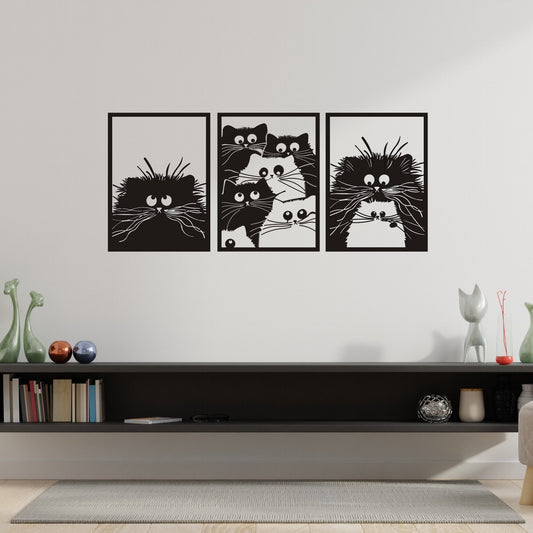 Nordic Cat Metal Metal Wall Art, Childroom Metal Wall Decor, Cat lovers Unique Gift, Best Anniversary Gift, Gift For Family, Christmas Gift