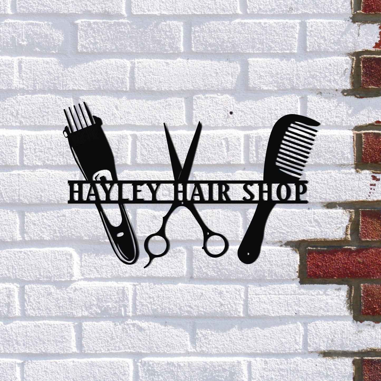 Personalized Metal Barber Shop Sign, Custom Hairdresser Metal Wall Decor, Personalized Beauty Centre Metal Wall Art, Christmas Gift