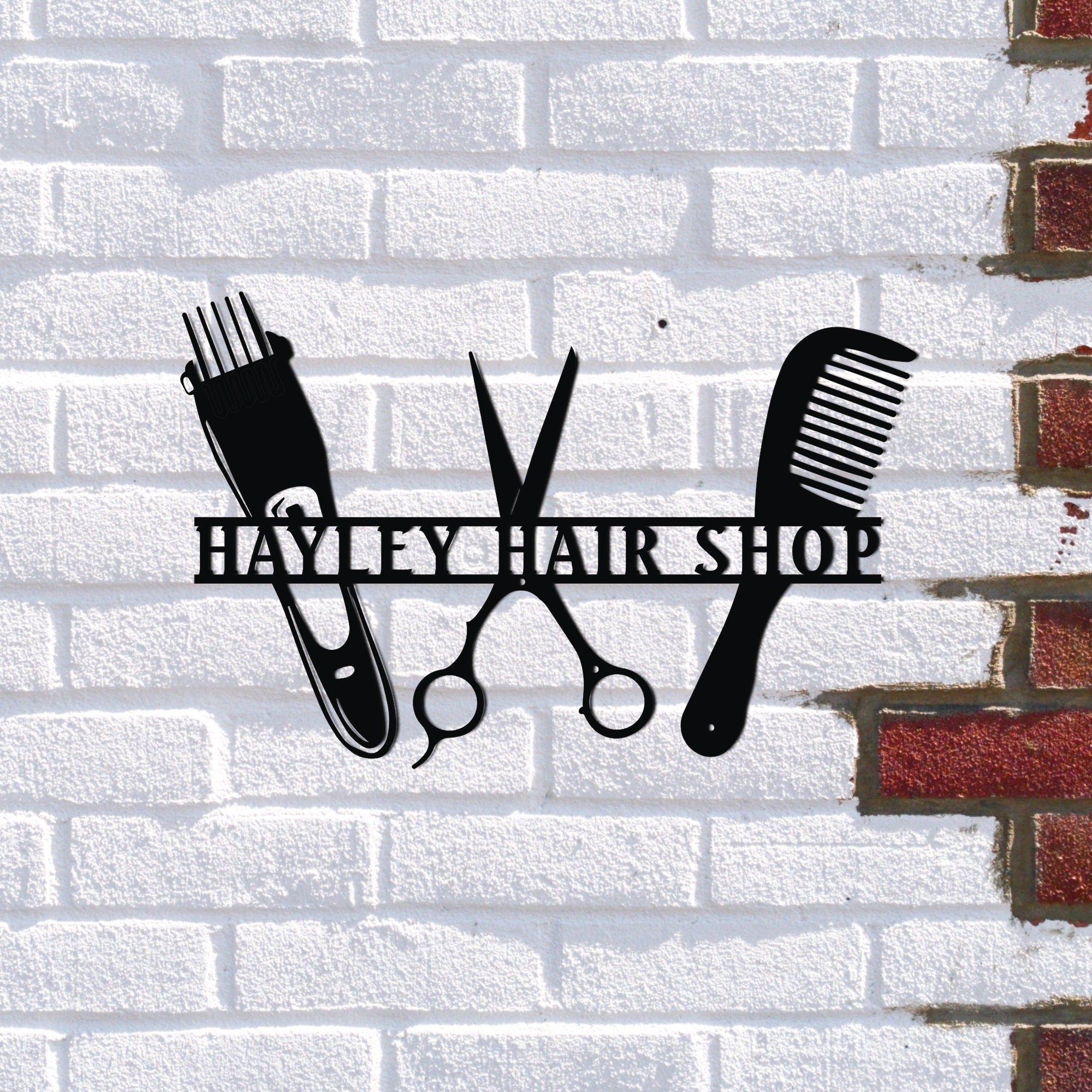 Personalized Metal Barber Shop Sign, Custom Hairdresser Metal Wall Decor, Personalized Beauty Centre Metal Wall Art, Christmas Gift