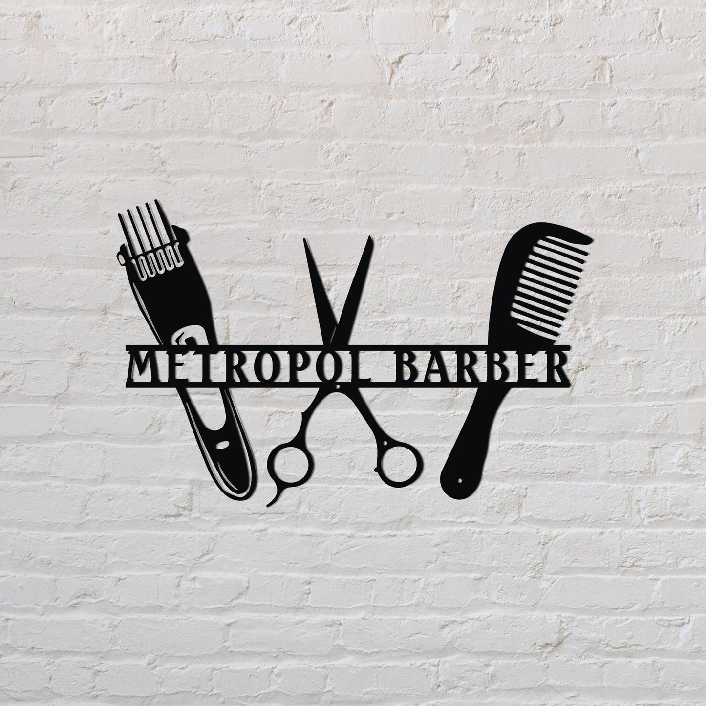 Personalized Metal Barber Shop Sign, Custom Hairdresser Metal Wall Decor, Personalized Beauty Centre Metal Wall Art, Christmas Gift