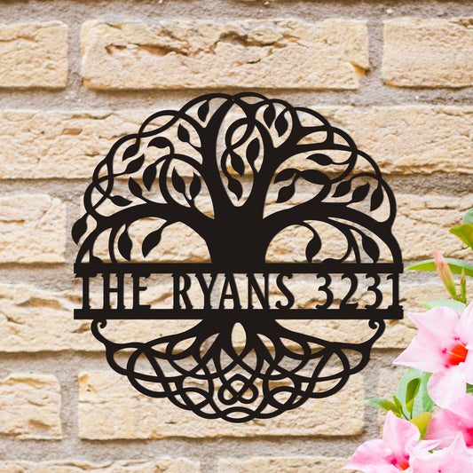 Personalized Metal Tree Family Name Sign - Custom Tree of Life Sign - Metal Family Tree Decor - Gift for Family - Unique Birthday Gift